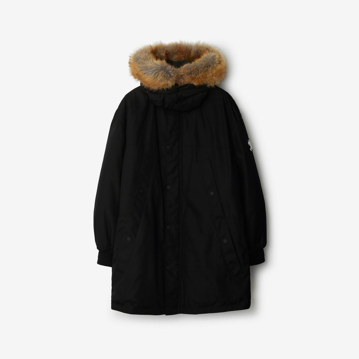 Fur Trim Nylon Faux Fur Hooded Parka Jacket Merideth Faux Fur