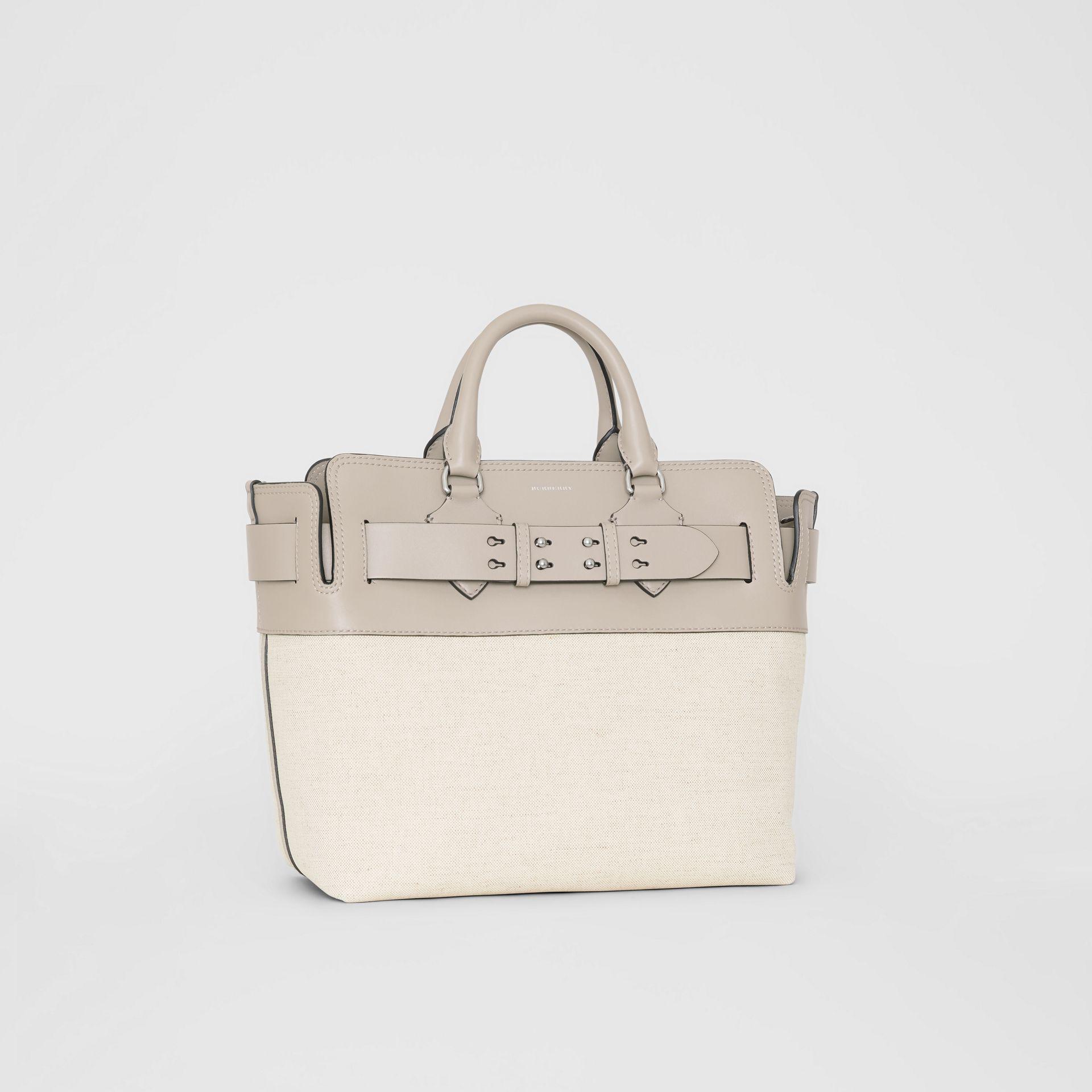 Burberry The Medium Canvas And Leather Belt Bag in Grey/Stone 