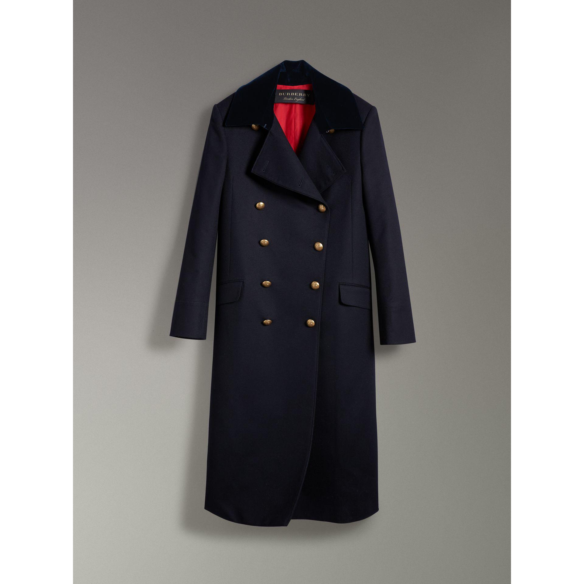 Burberry Doeskin Wool Military Coat in Dark Navy (Blue) - Lyst
