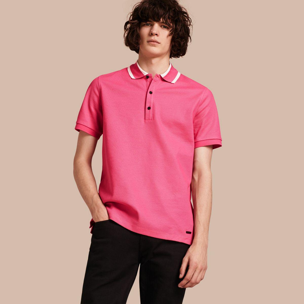 bright crimson polo shirt