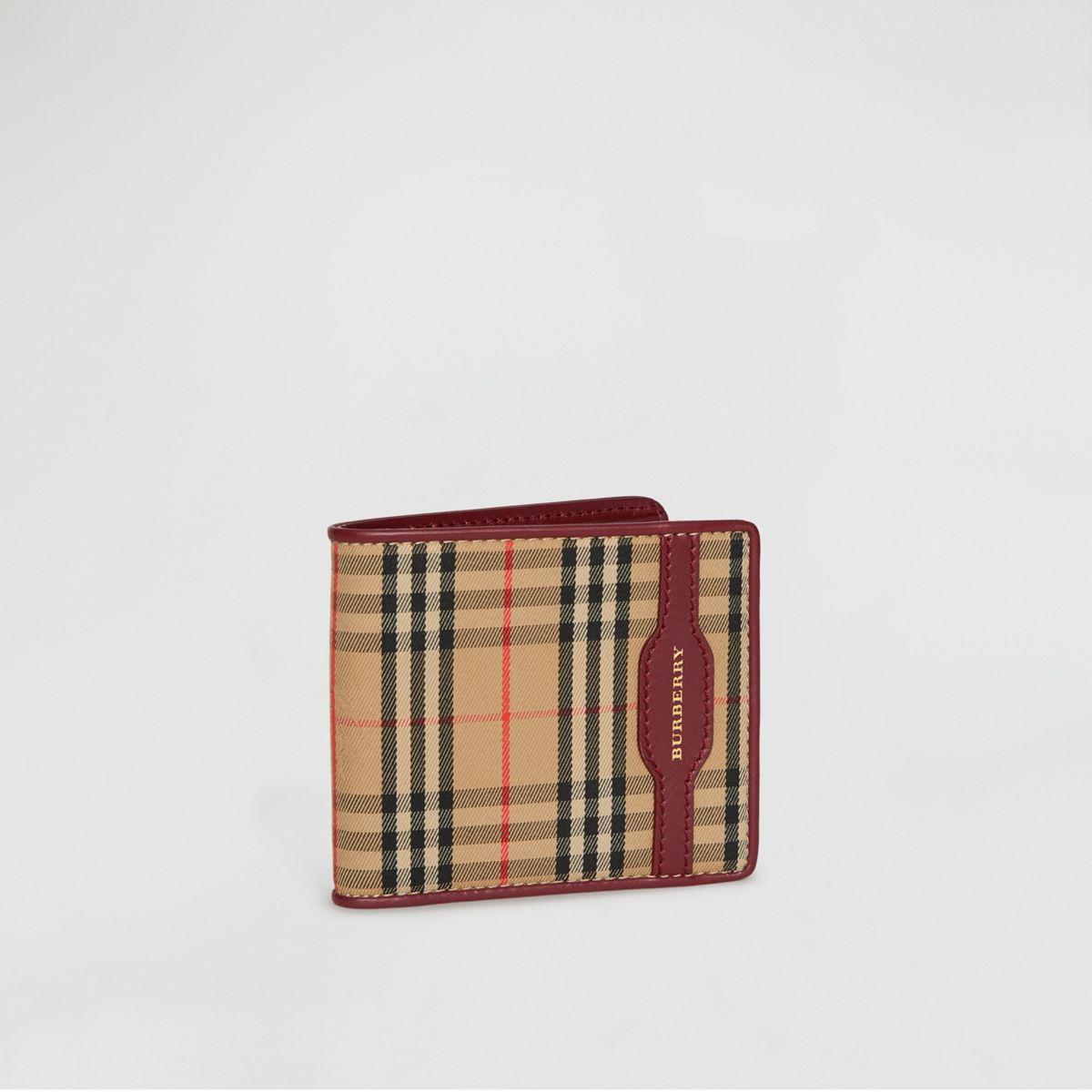 1983 check and leather international bifold wallet