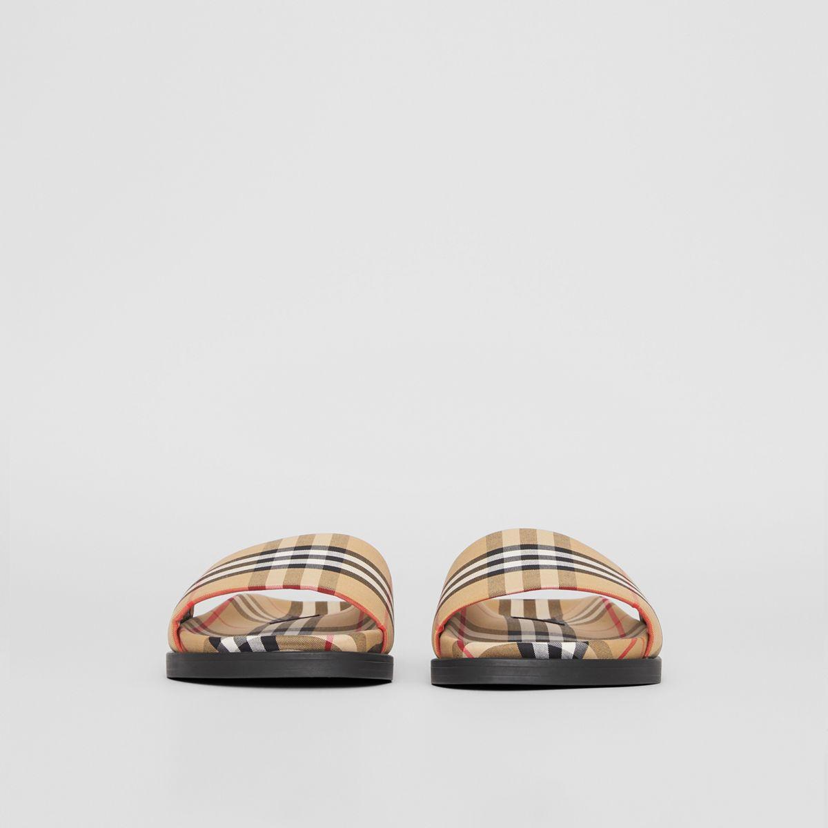 Burberry Ashmore Vintage-check Cotton-canvas Slides for Men - Lyst