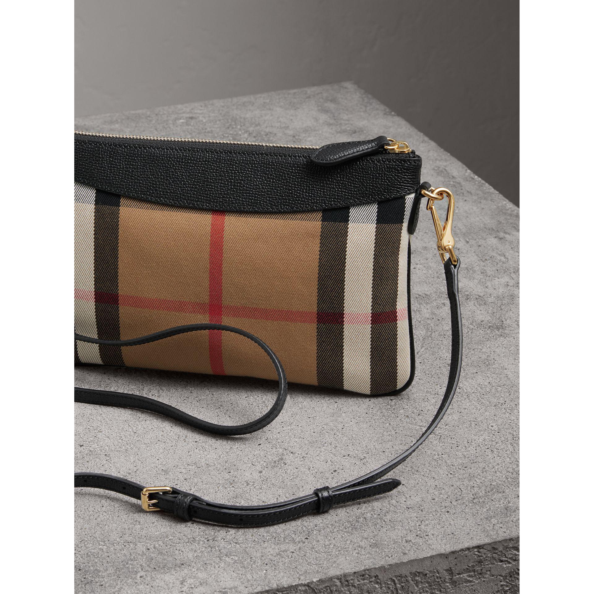 Burberry house check and leather clutch bag 2025