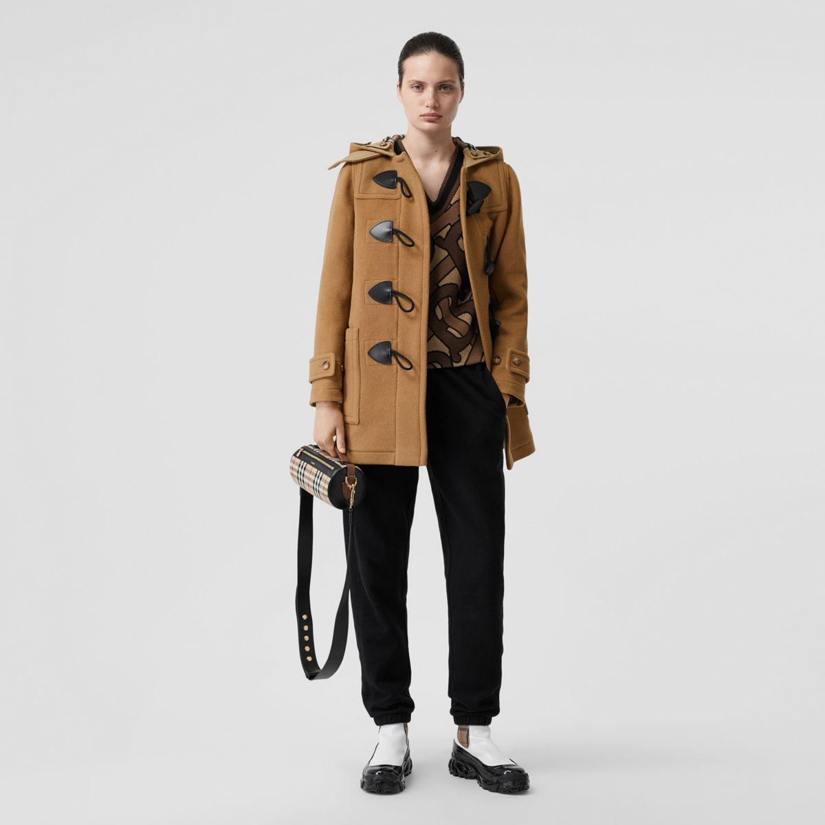 burberry wool blend duffle coat