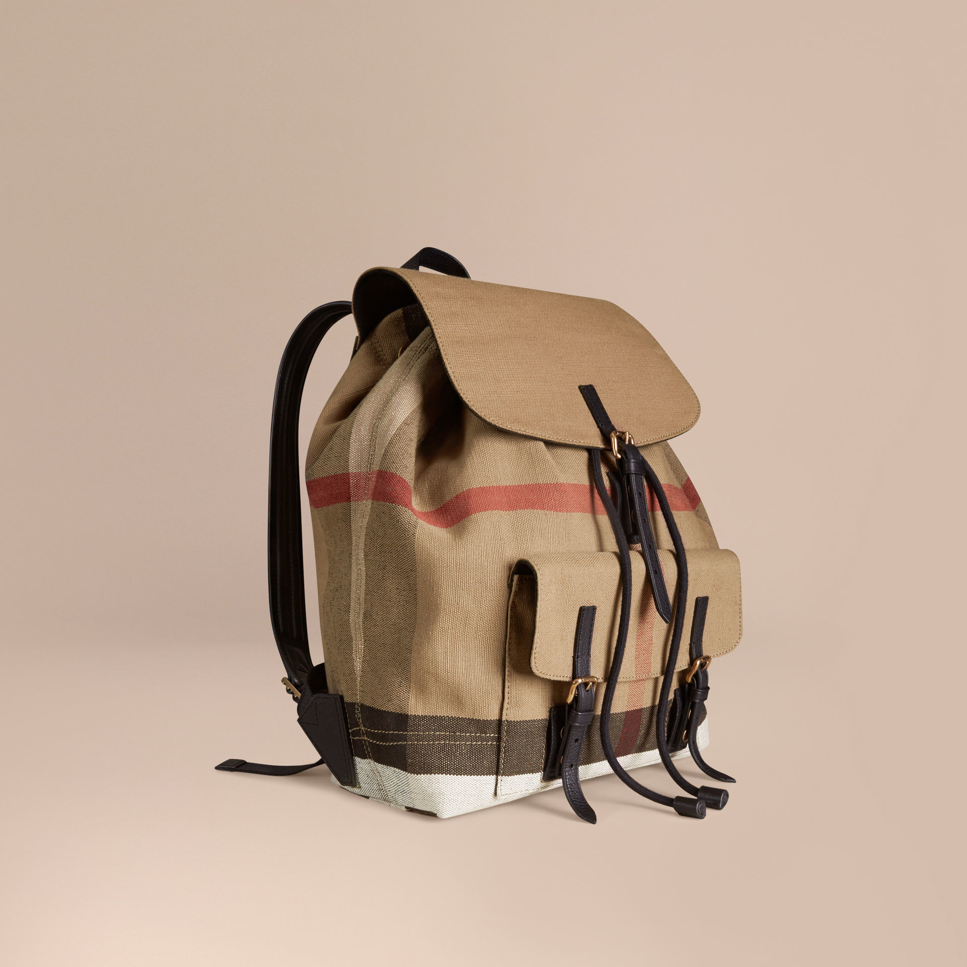 Burberry Canvas Check Backpack in (Natural) for Men - Lyst
