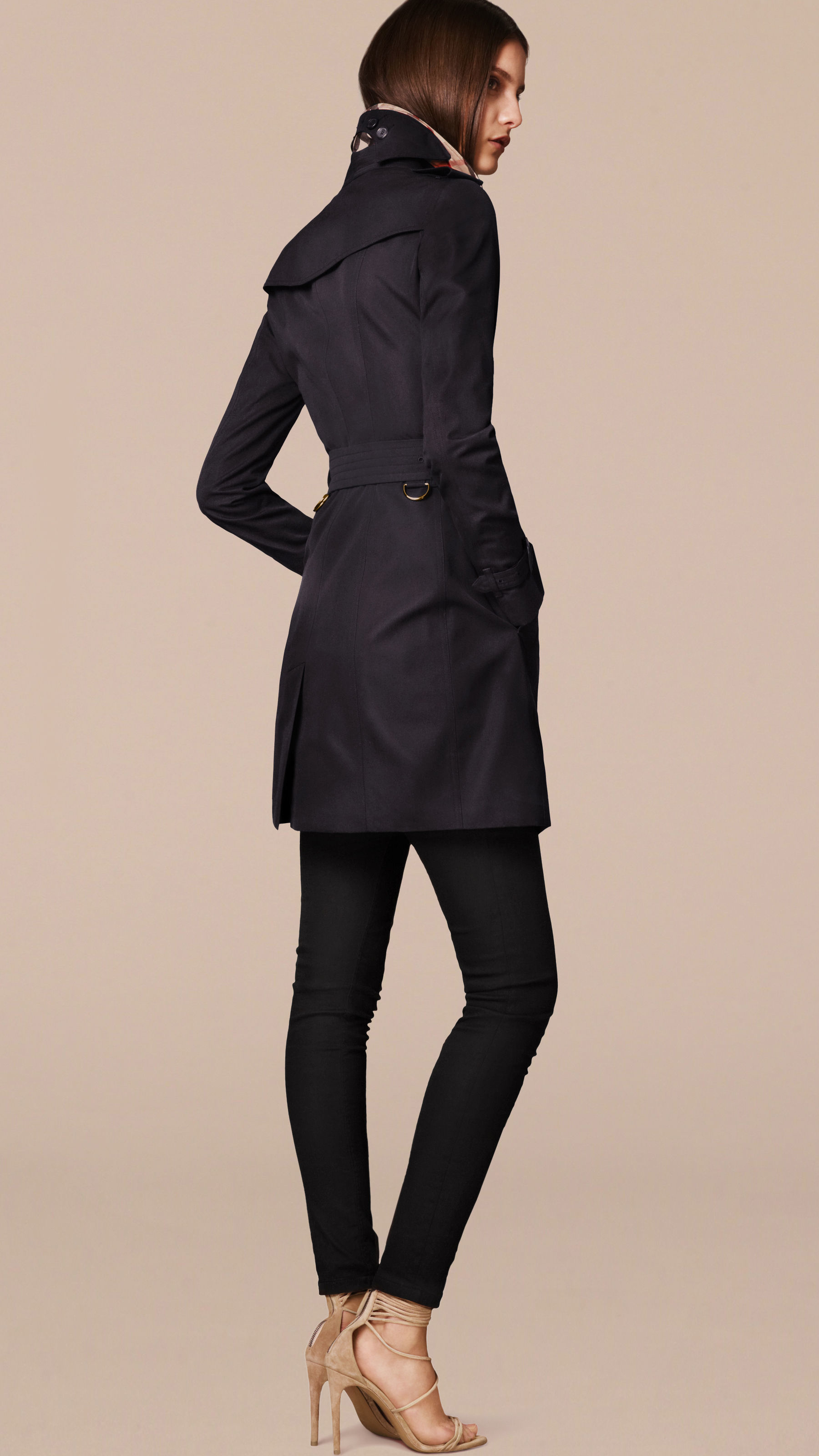 Burberry Cotton The Sandringham – Mid-length Heritage Trench Navy in Black - Lyst