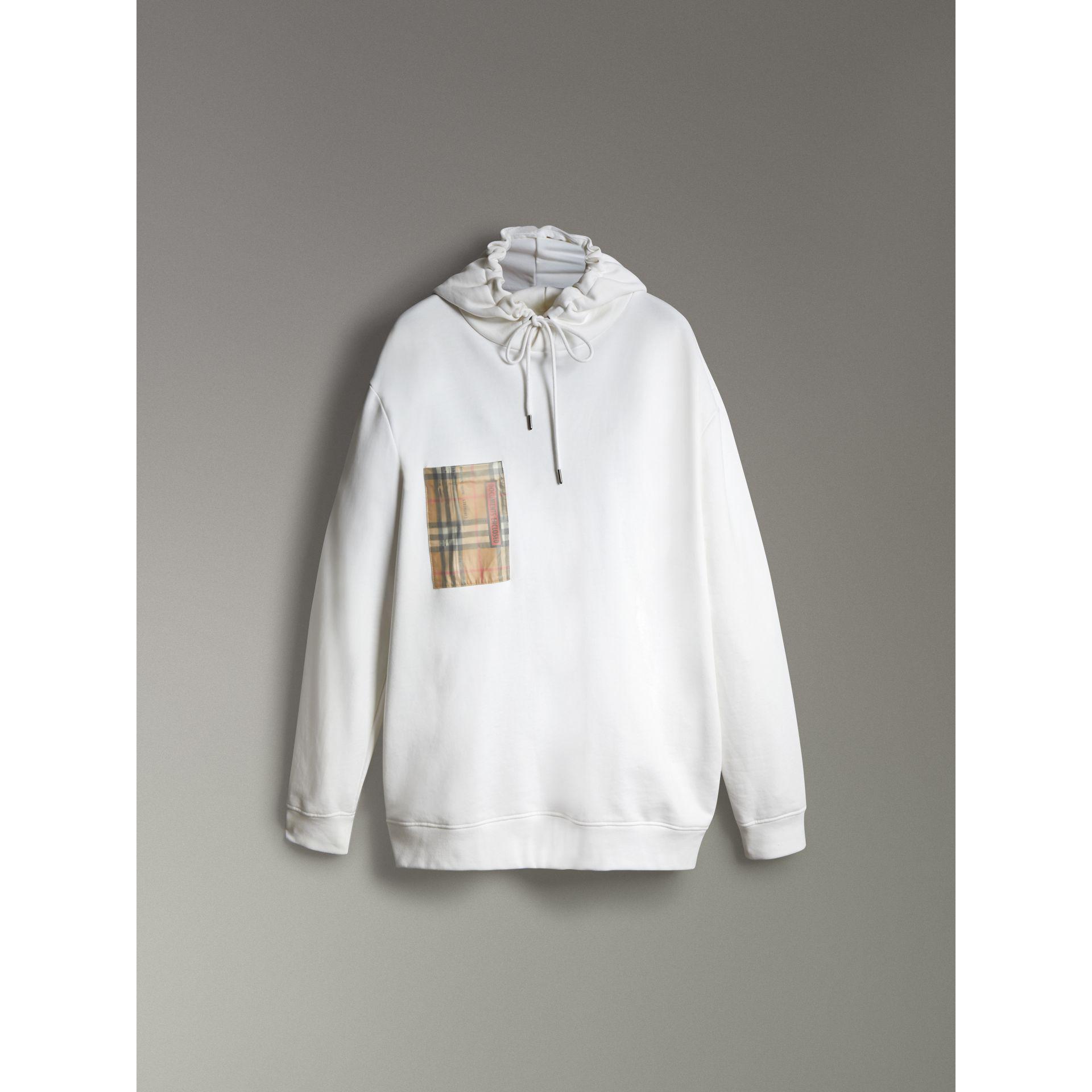 ticket print pocket cotton jersey hoodie