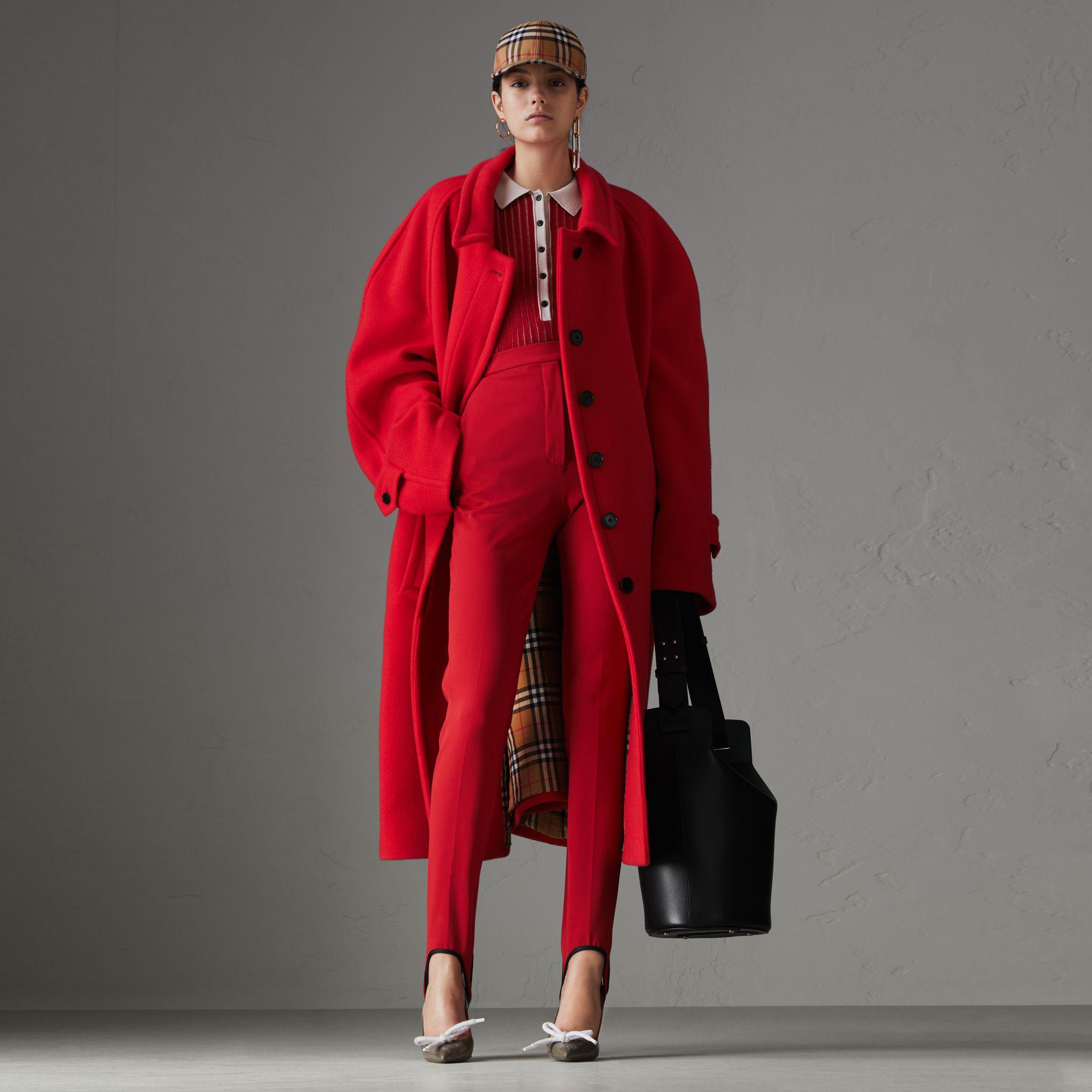 red wool car coat