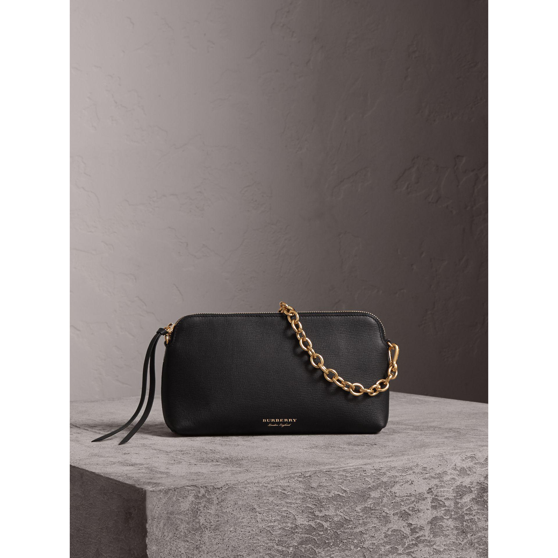 Burberry Grained Leather Clutch Bag in Black Lyst