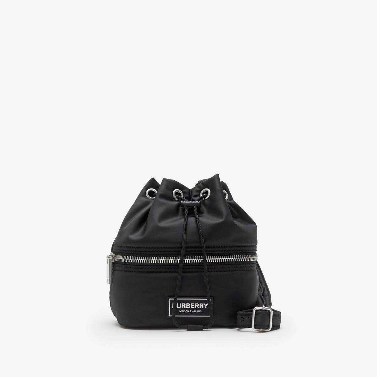 Burberry Nylon Bucket Bag in Black | Lyst
