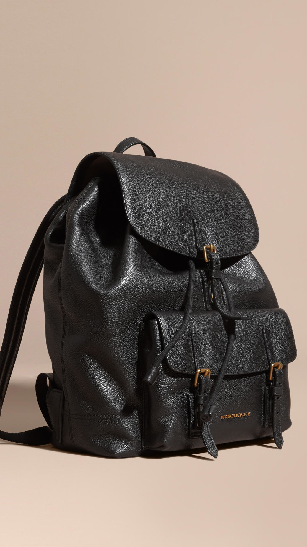 Burberry Grainy Leather Backpack in Black for Men Lyst