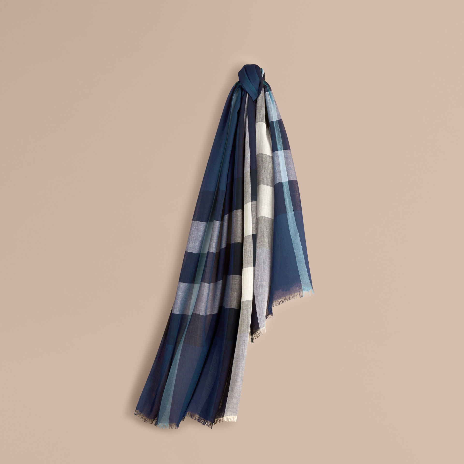 burberry check modal cashmere and silk scarf