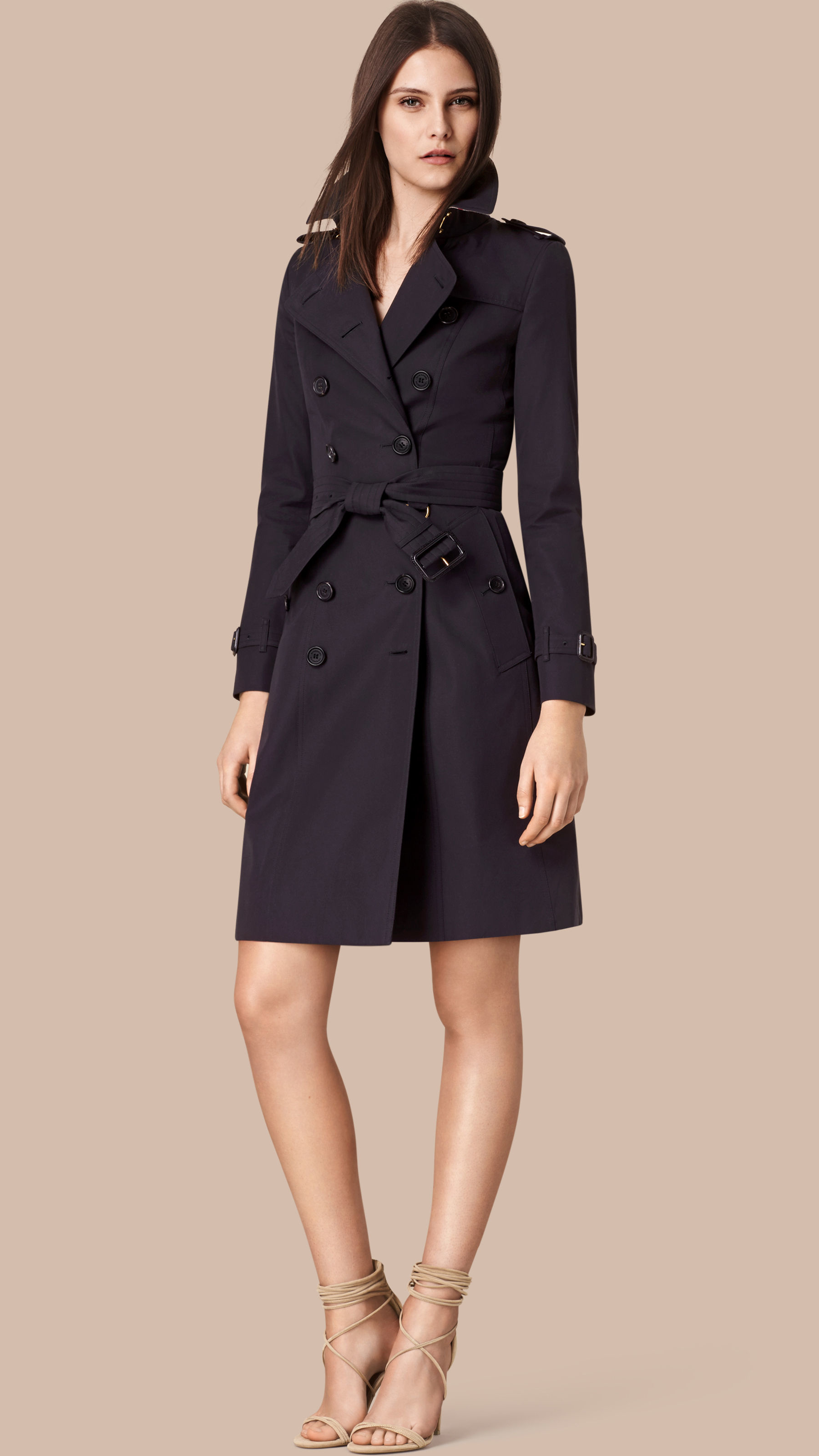 Burberry The Chelsea – Long Heritage Trench Coat Navy in Black | Lyst