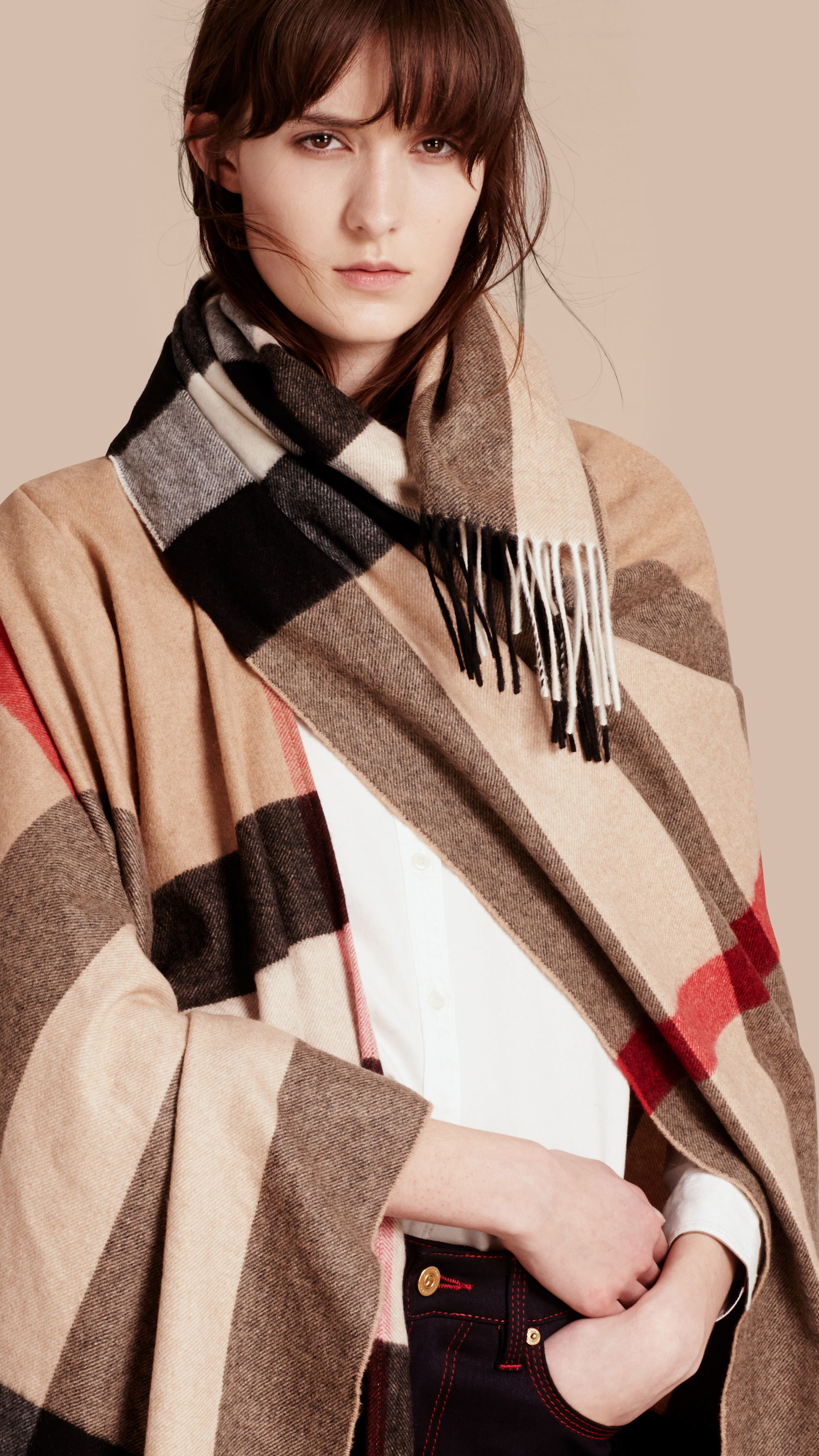 Burberry Check Cashmere Poncho - Lyst