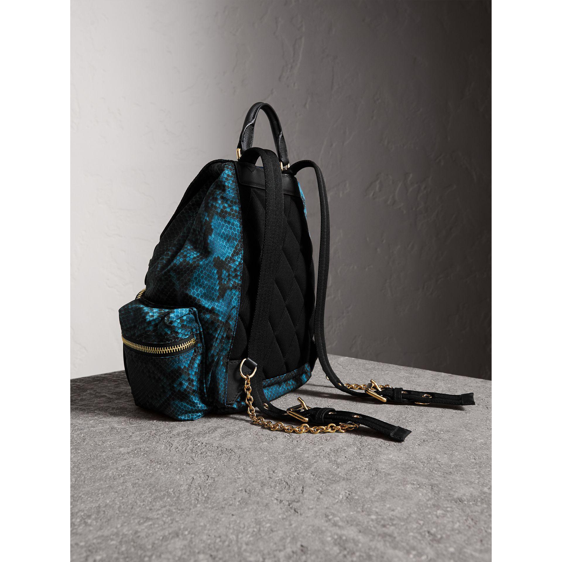 Burberry Synthetic The Medium Rucksack In Python Print Nylon And Leather  Blue - Lyst