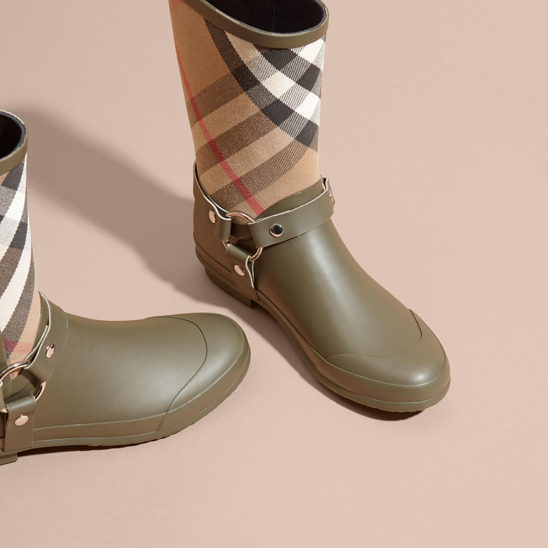 burberry rain boots green