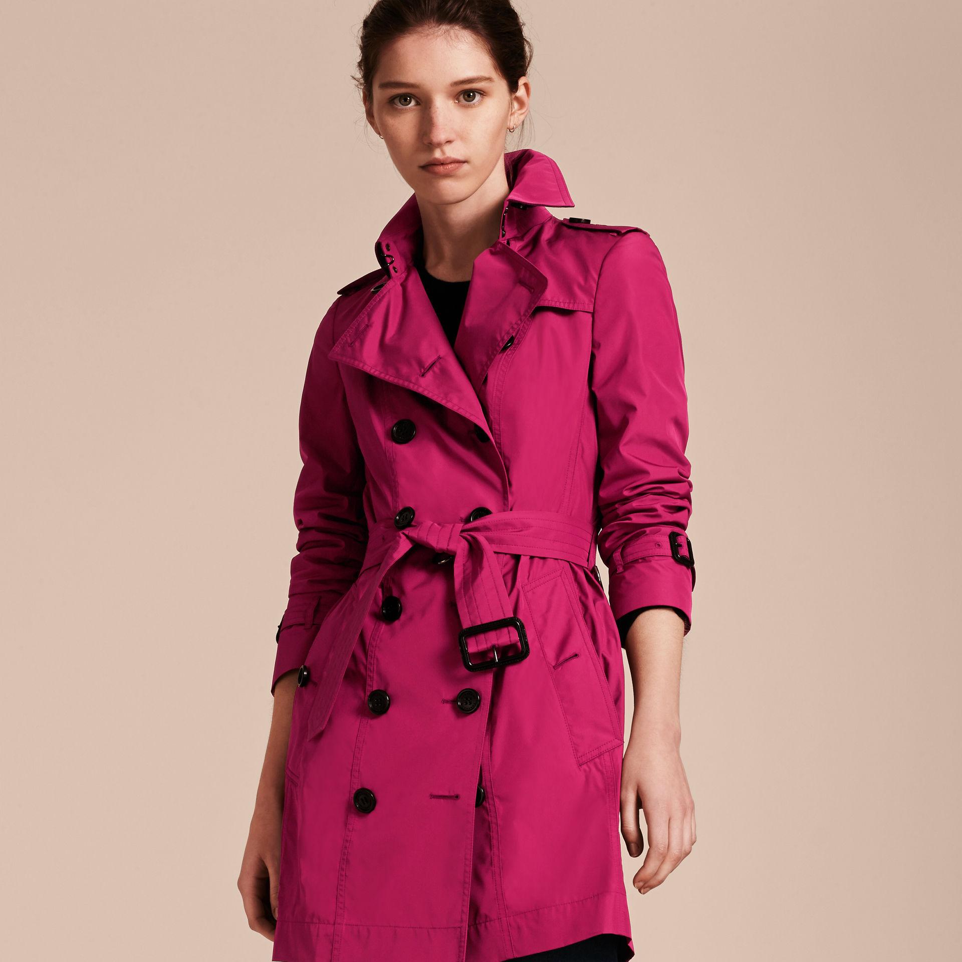 Burberry Mid-length Technical Trench Coat Damson Magenta in Pink | Lyst