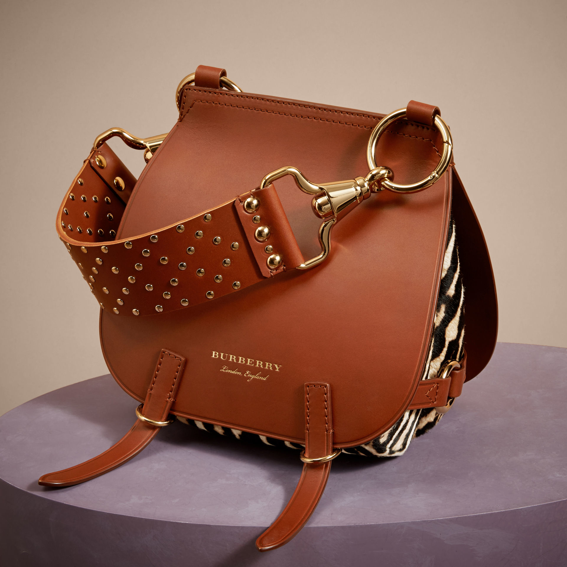 Burberry The Bridle Leopard-Print Calfskin And Leather ...