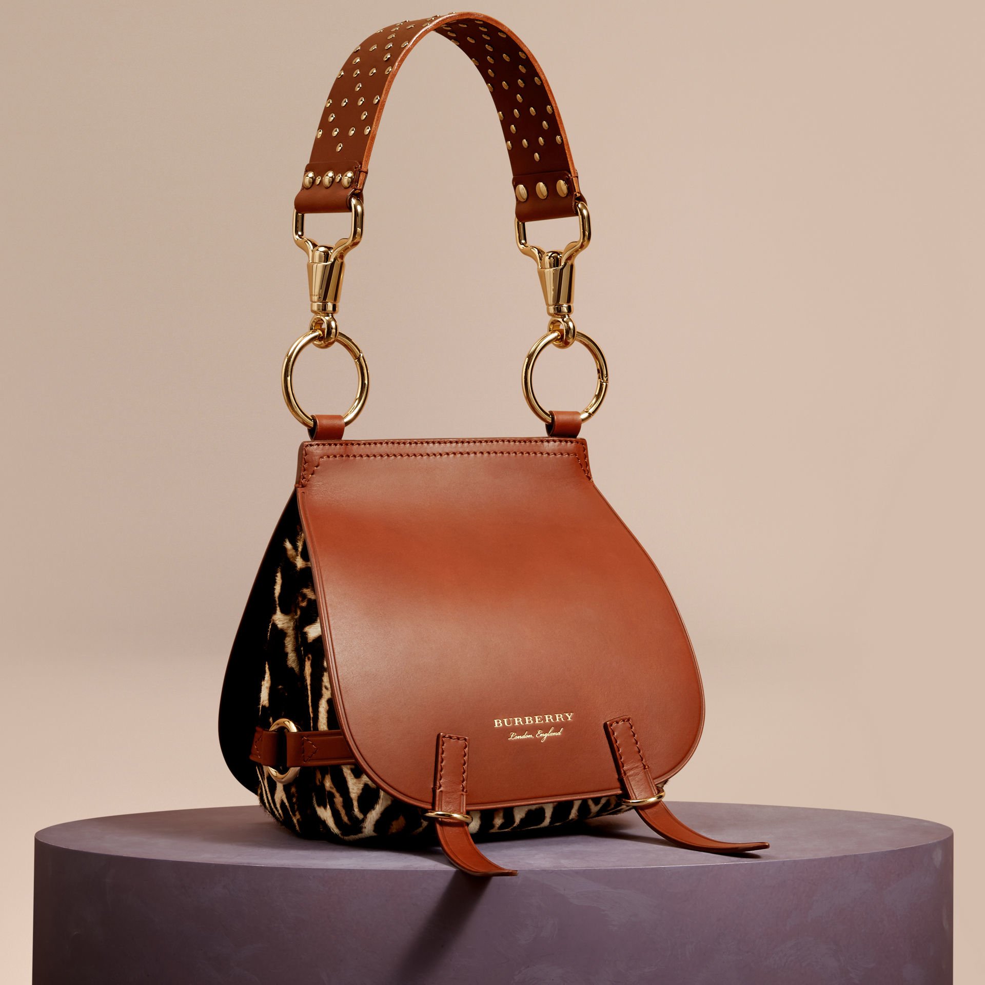 Burberry The Bridle Leopard-Print Calfskin And Leather ...