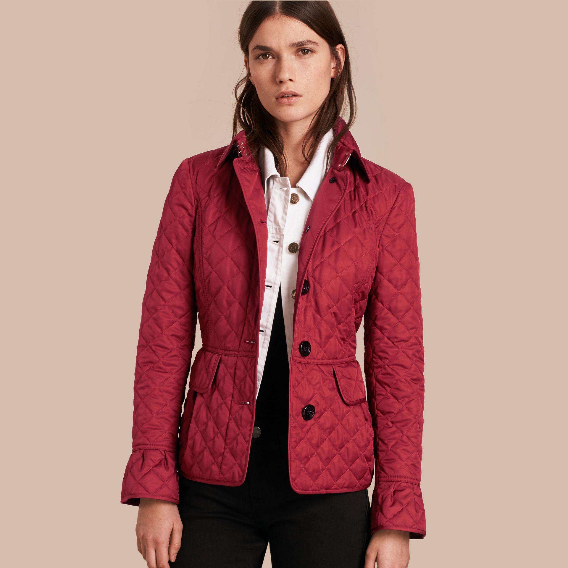 burberry red diamond quilted jacket