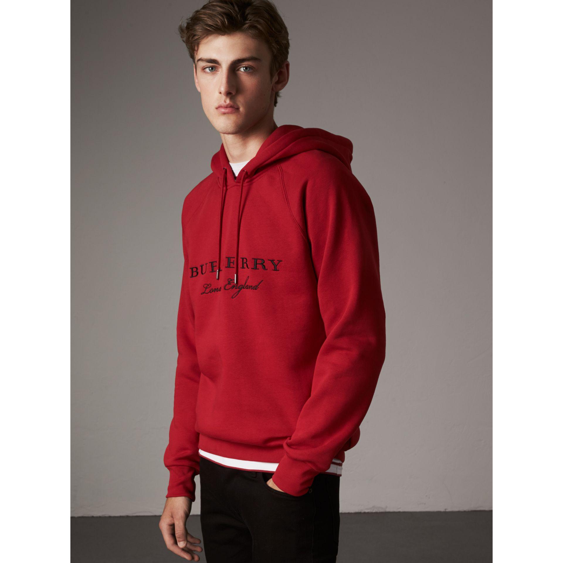 burberry embroidered hooded sweatshirt