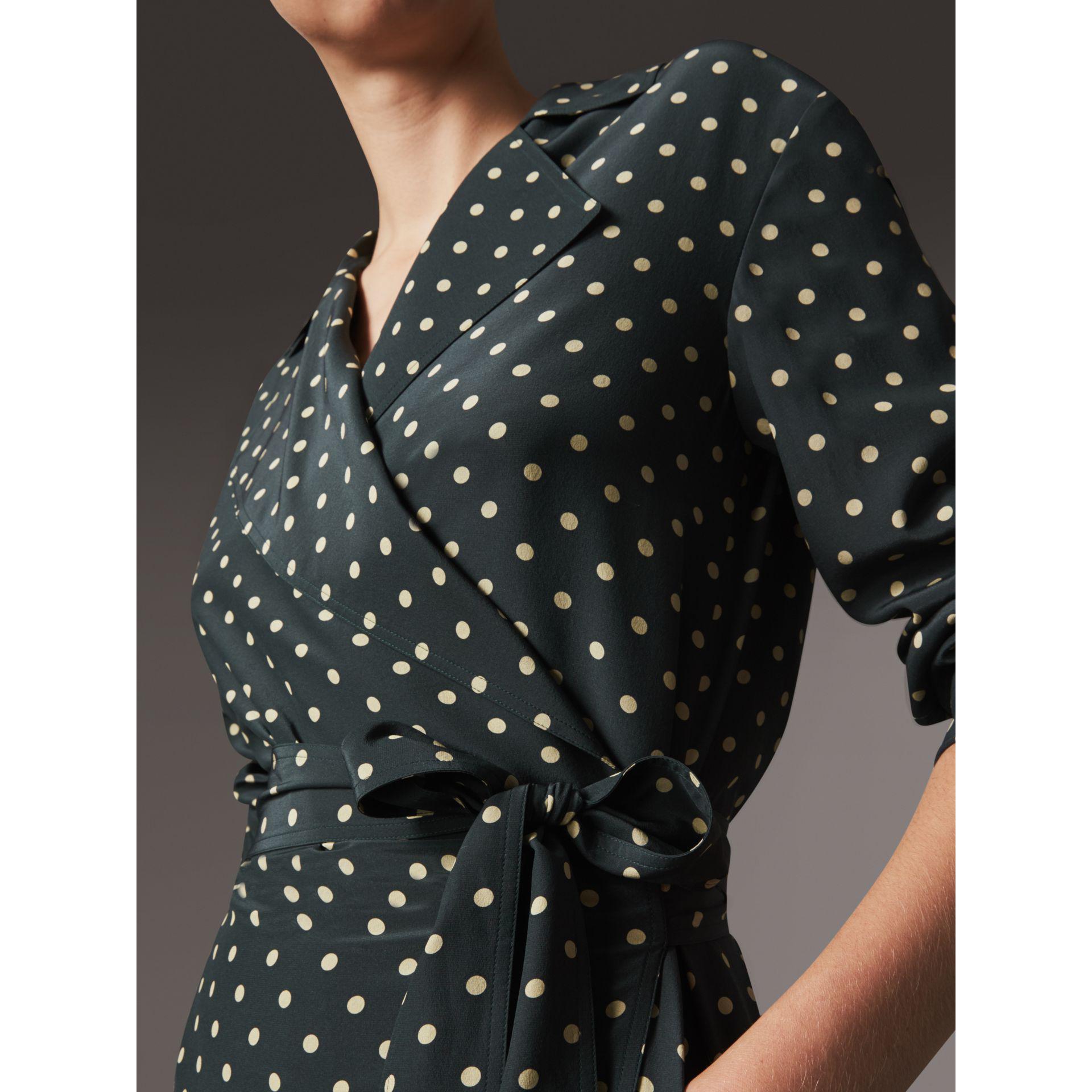 Burberry Polkadot Silk Wrap Dress Lyst