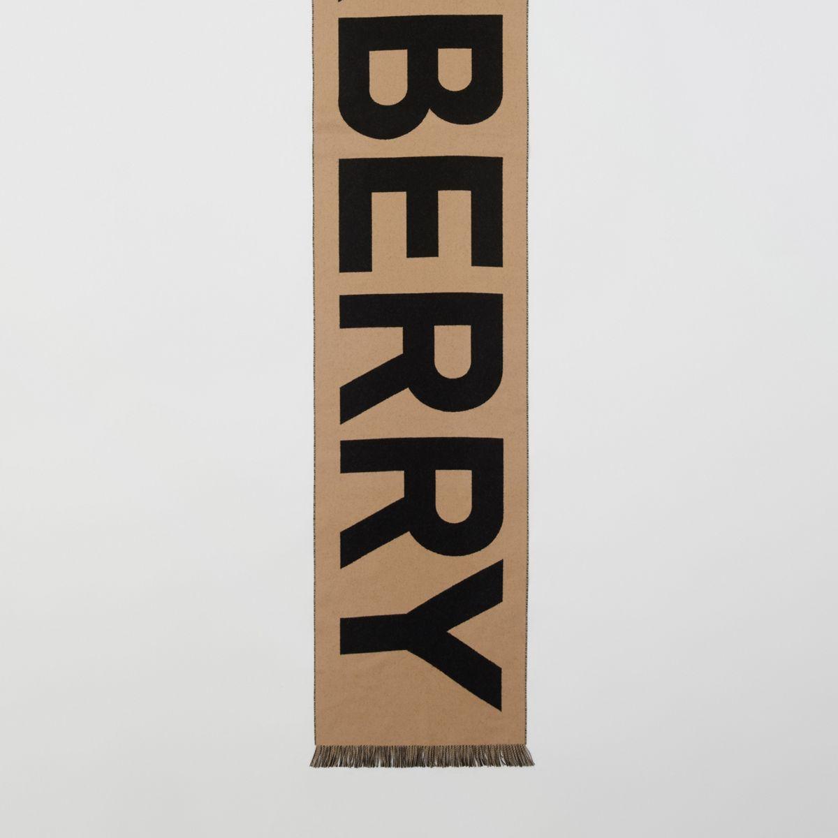 burberry logo wool jacquard scarf