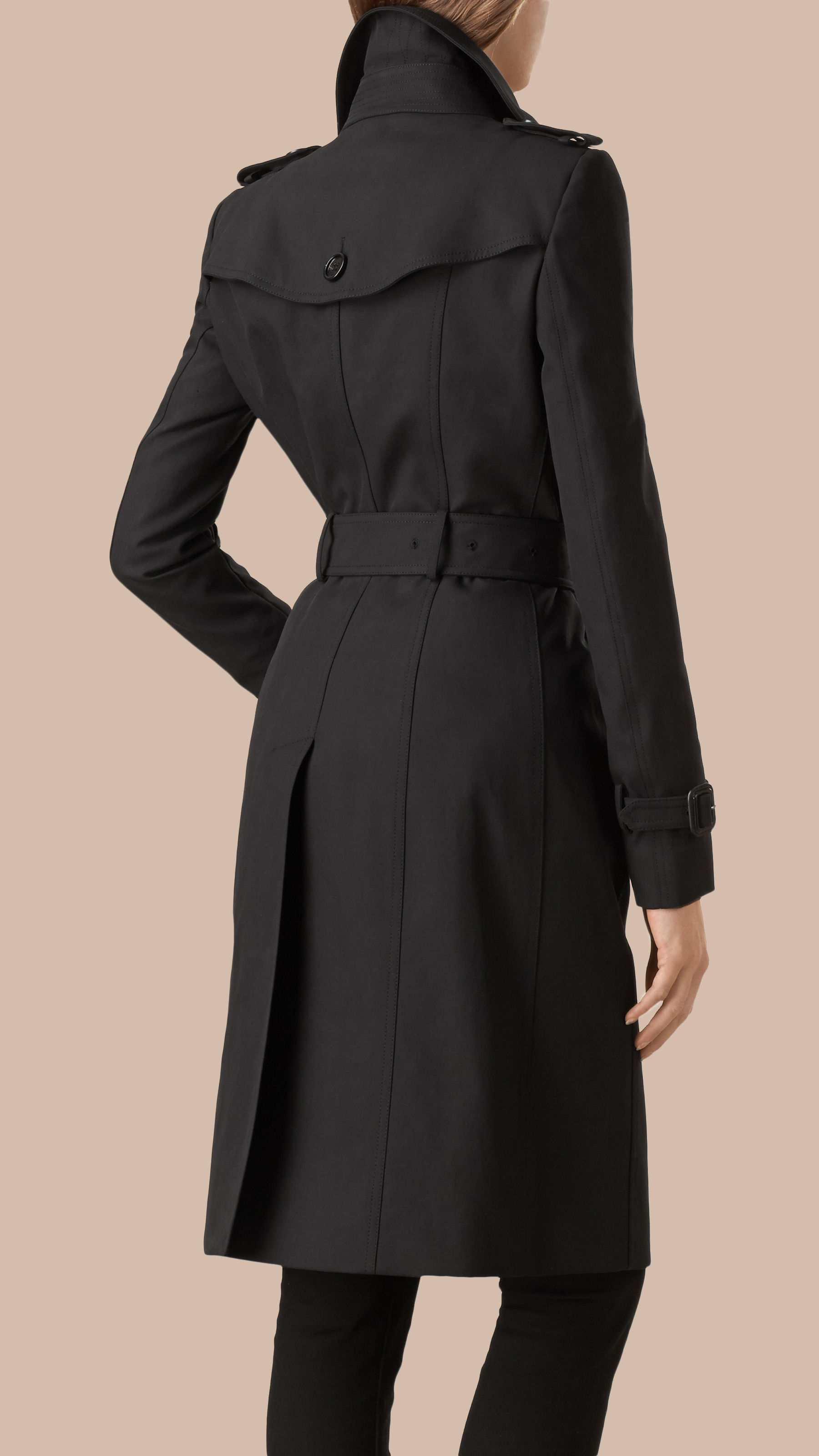 Lyst - Burberry Cotton Gabardine Trench Coat Black in Black