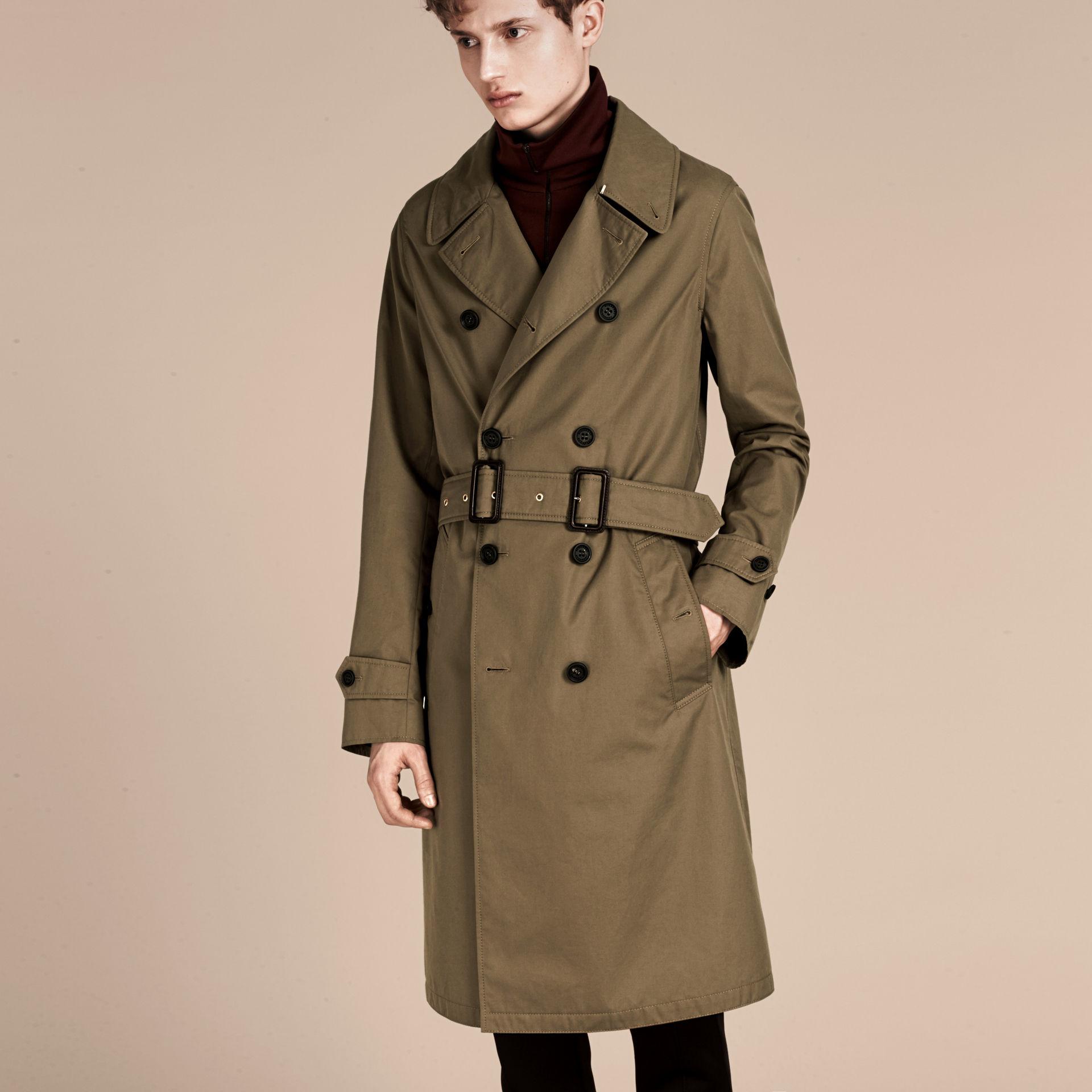 Burberry Cotton Gabardine Trench Coat in Gray for Men | Lyst