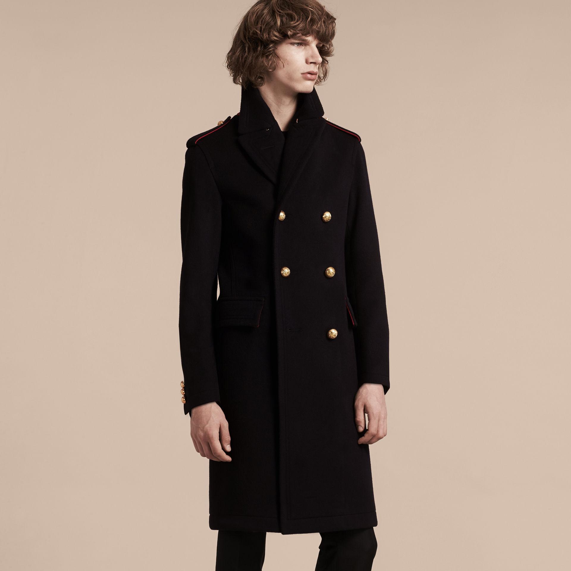 Technical Wool Military Overcoat 