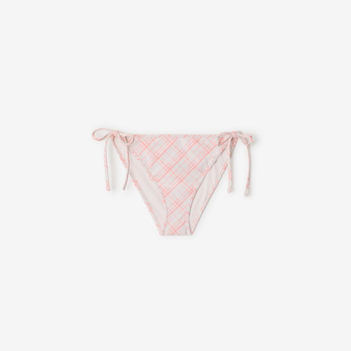 Clothing Burberry Bikini Bottoms Check Trim Bikini In White Women