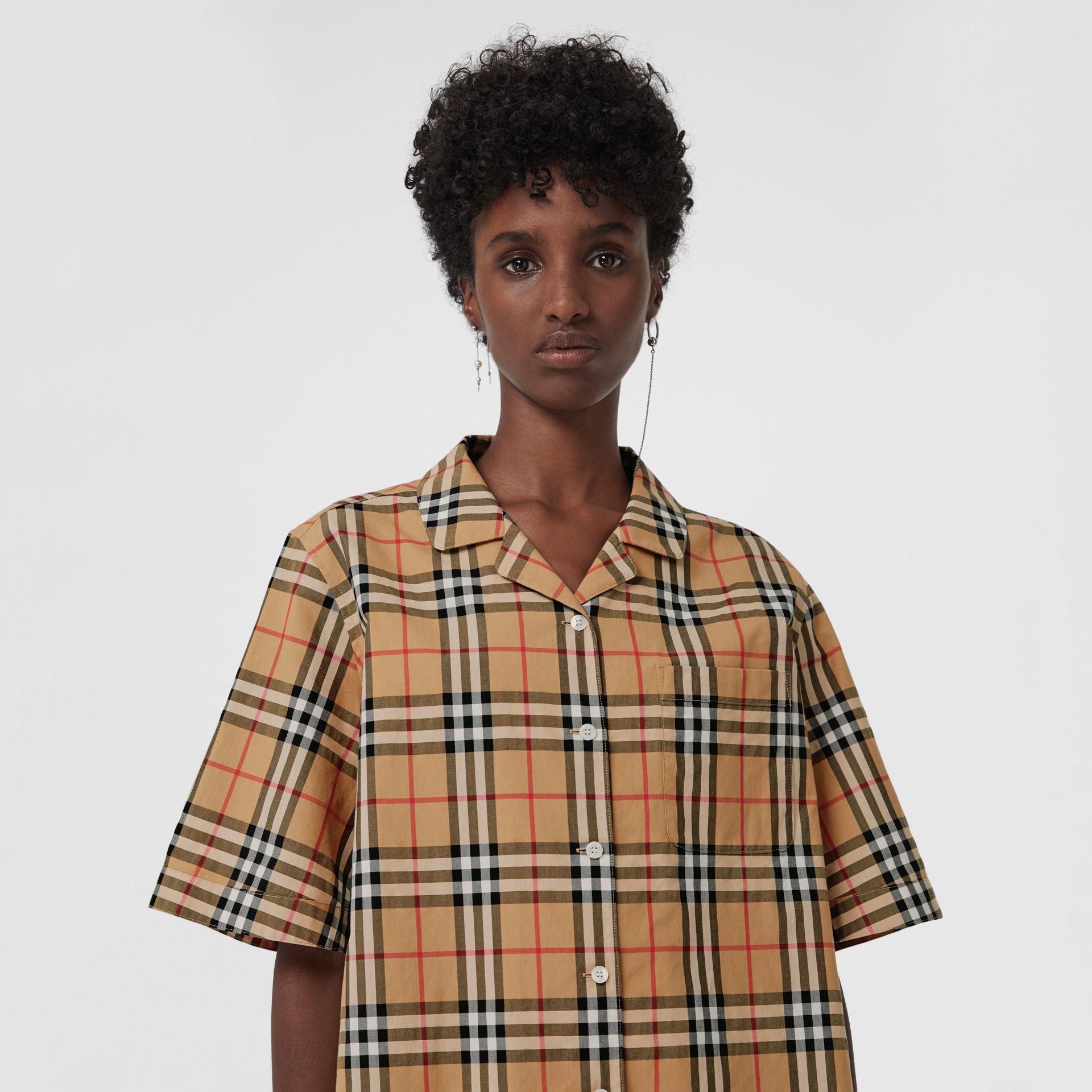 burberry short-sleeve vintage check shirt