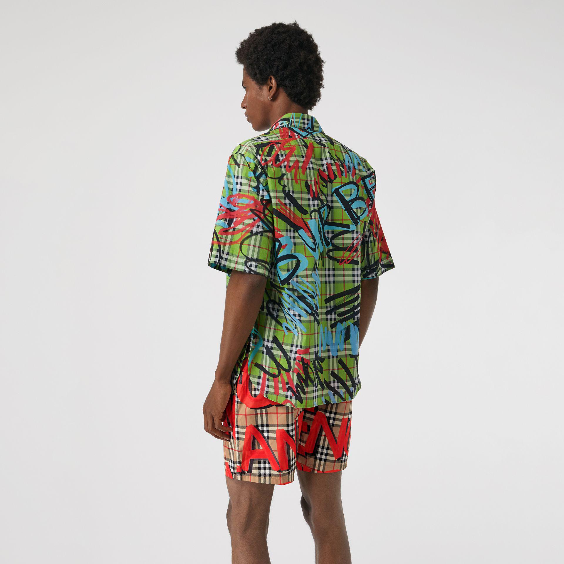 burberry swim trunks graffiti