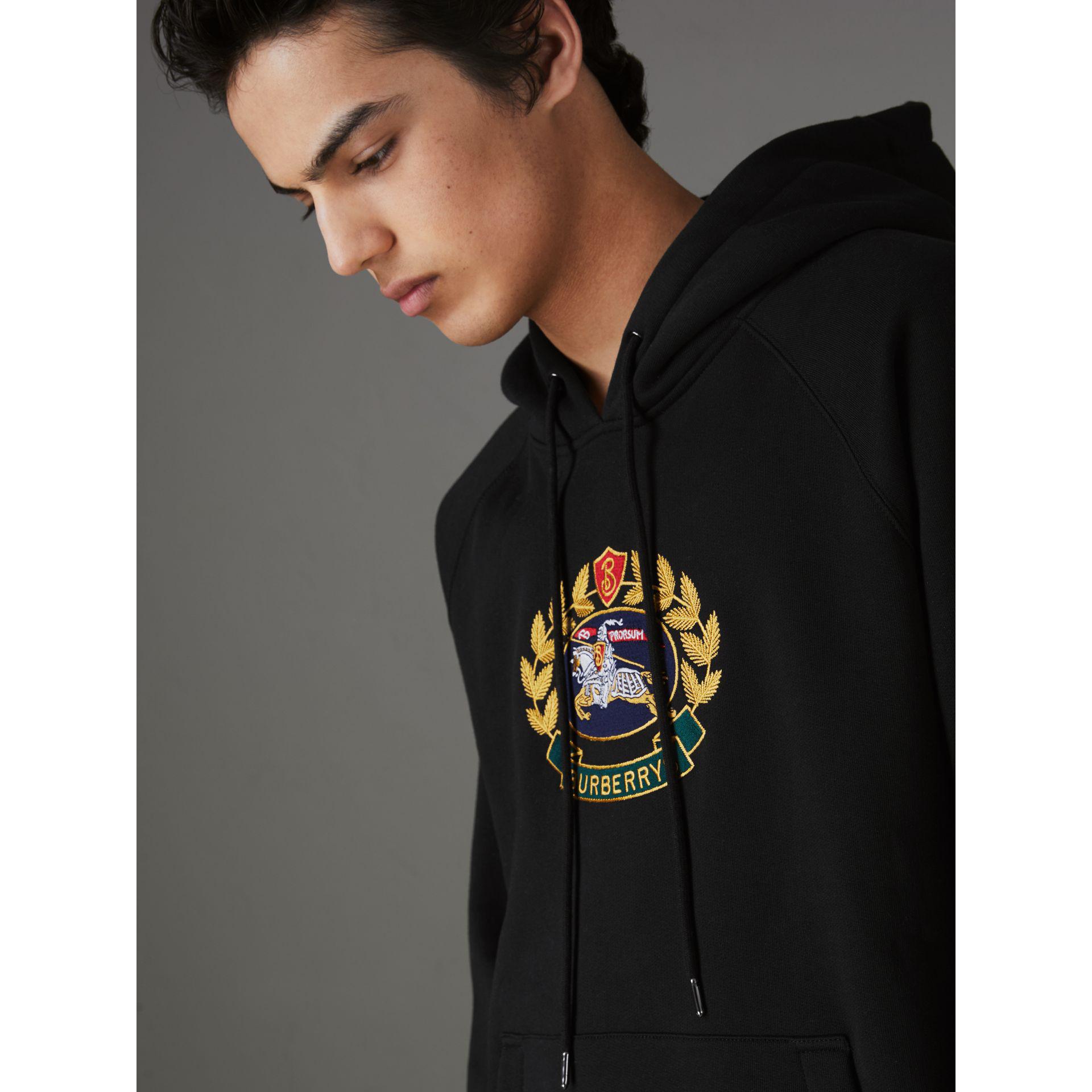 burberry embroidered archive logo jersey hoodie
