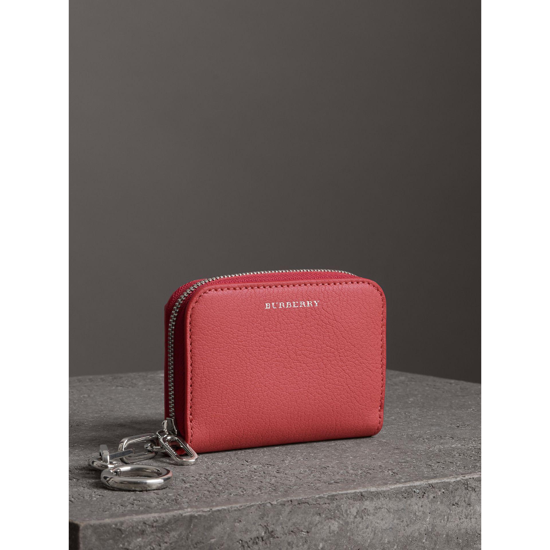 burberry link detail leather ziparound wallet