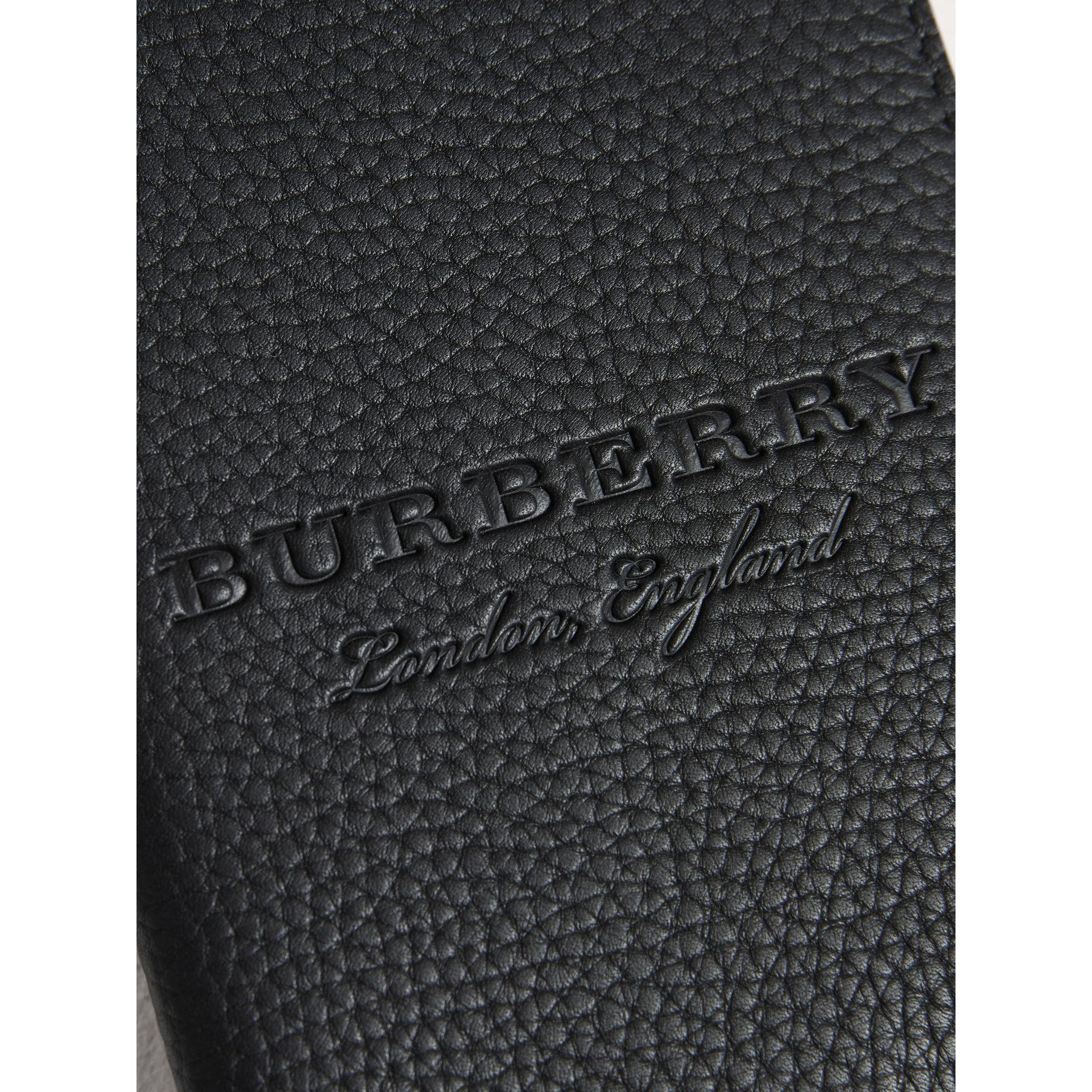 Burberry Embossed Leather Passport Holder in Black for Men - Lyst