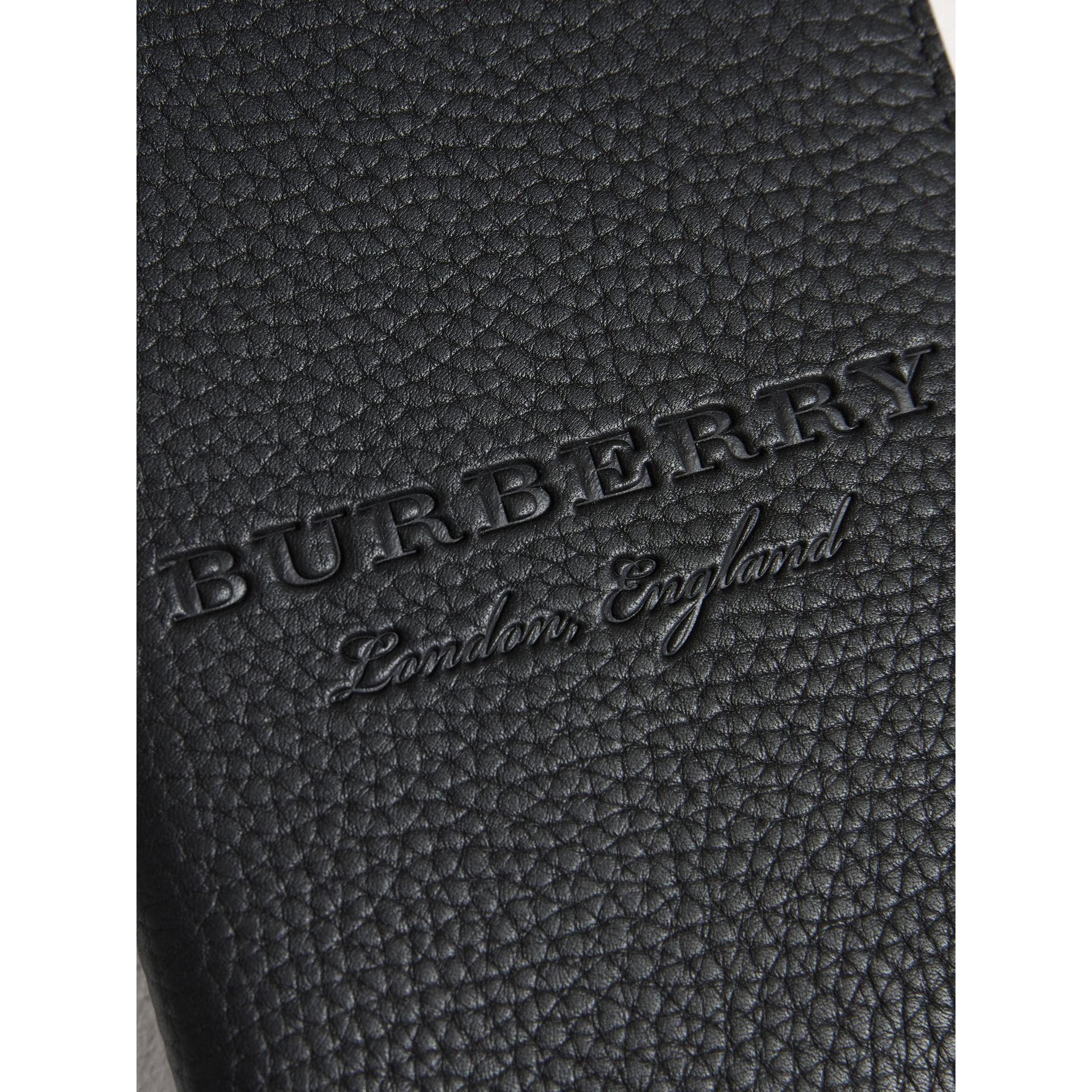 Burberry Embossed Leather Passport Holder in Black for Men Lyst