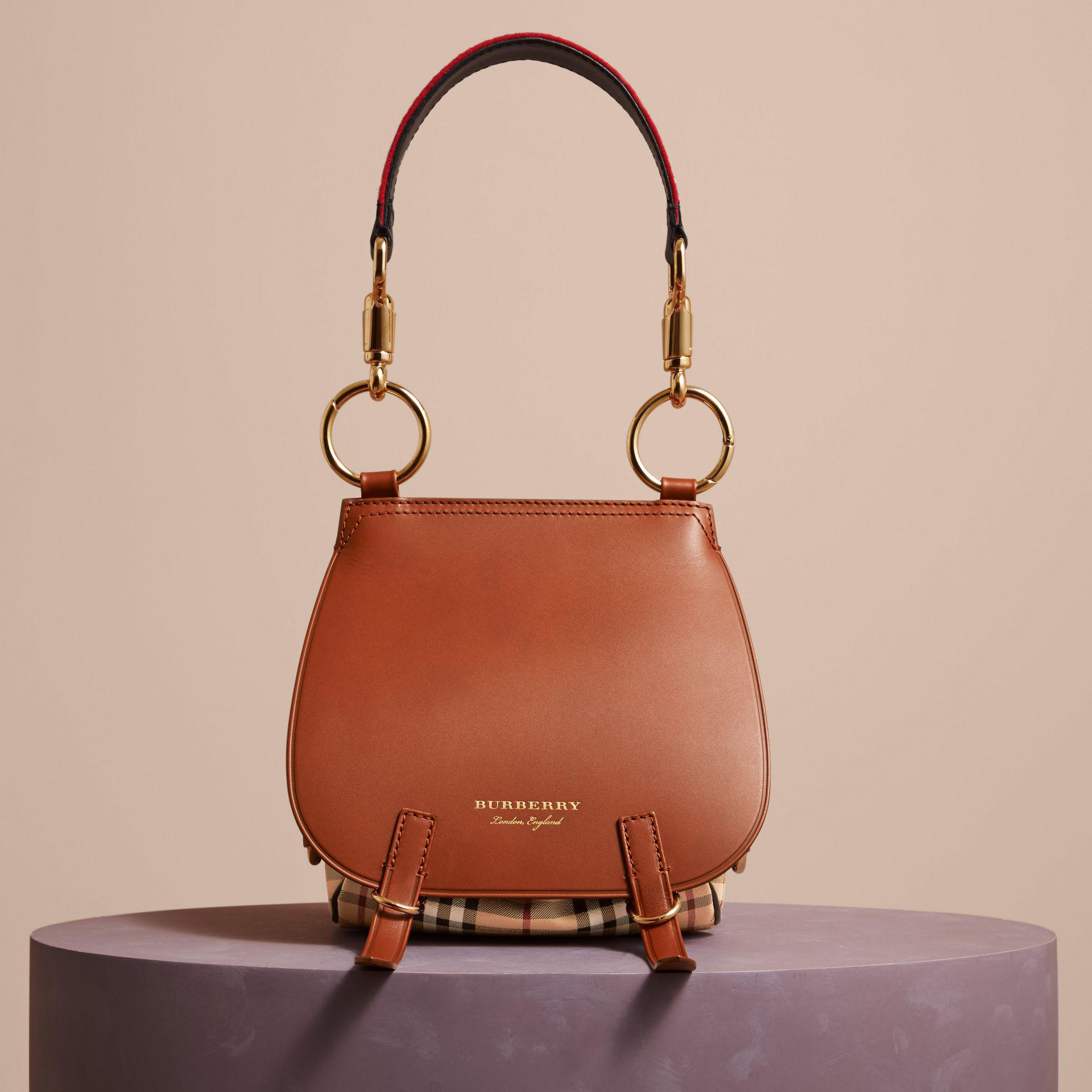 Burberry The Bridle Bag In Leather And Haymarket Check | Lyst