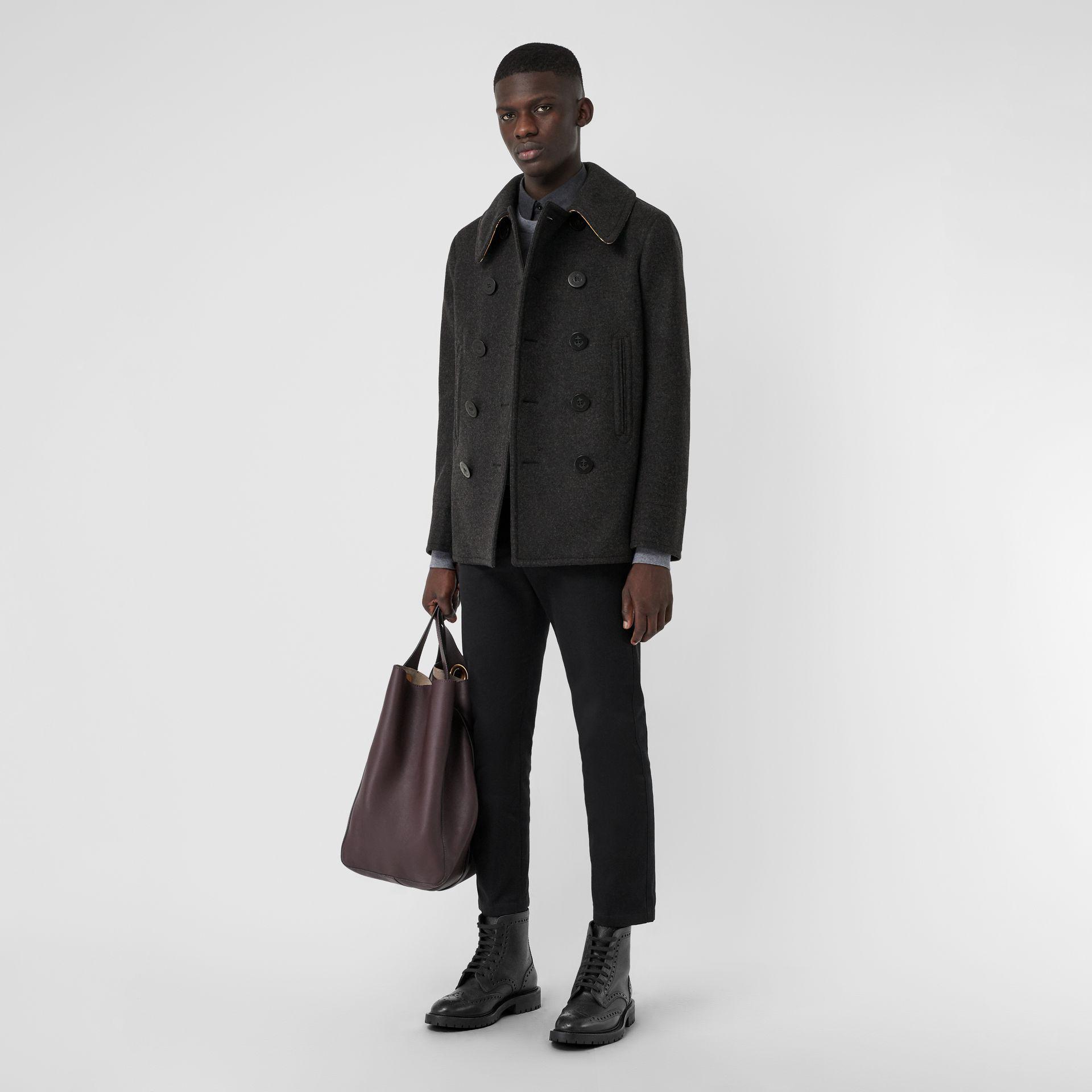 Burberry Men's Claythorpe Double-breasted Wool Coat in Grey for Men | Lyst  Canada
