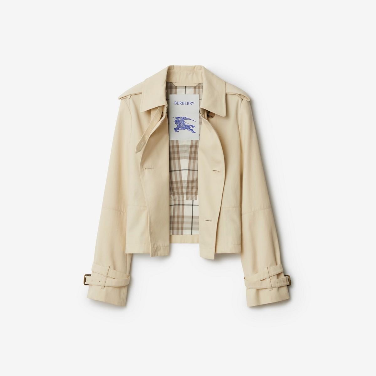 ジャケット BURBERRY BEIGE CROPPED COTTON JACKET Burberry Cropped Cotton Blend Trench Jacket in Natural | Lyst