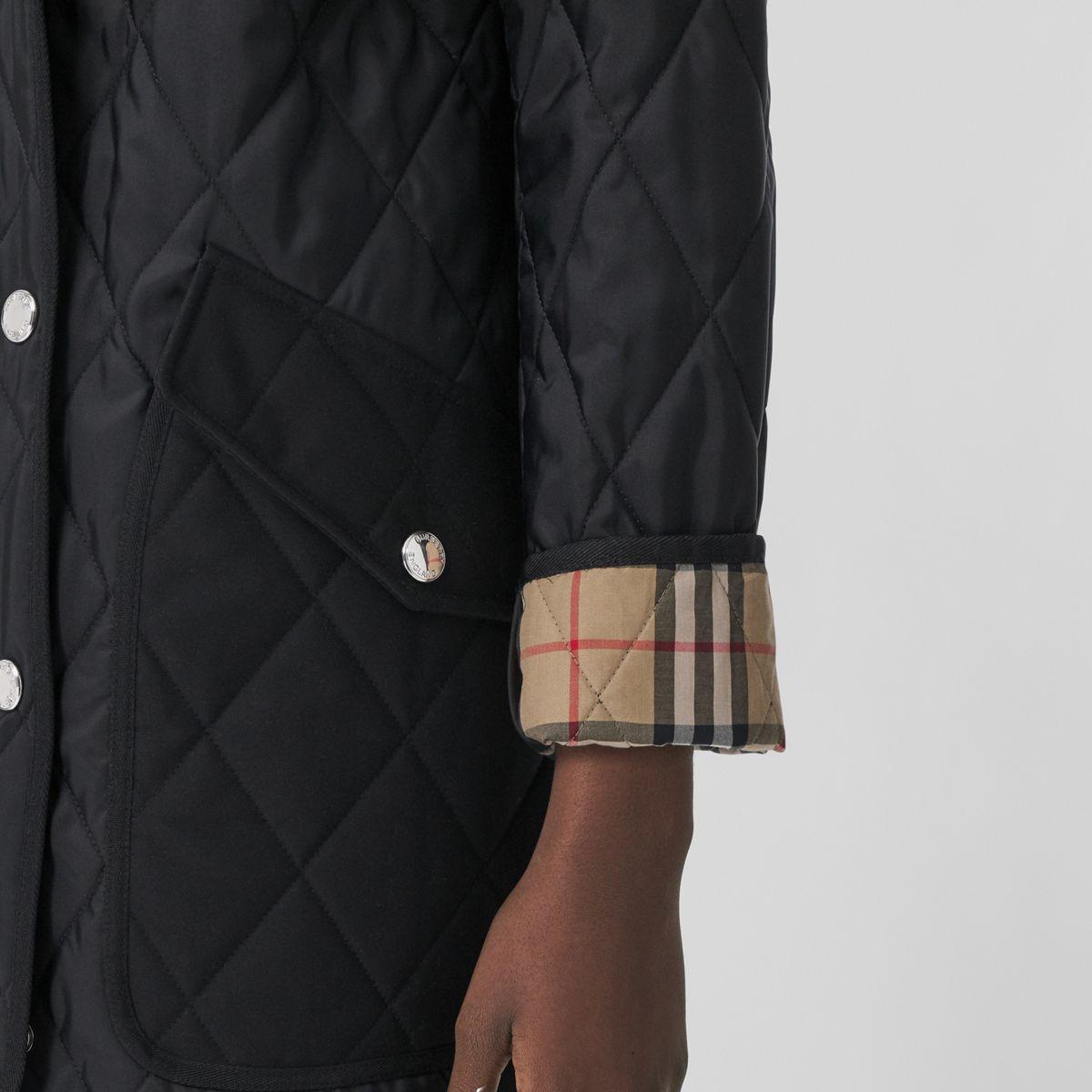 Burberry Synthetic Diamond Quilted Thermoregulated Hooded Coat in Black |  Lyst