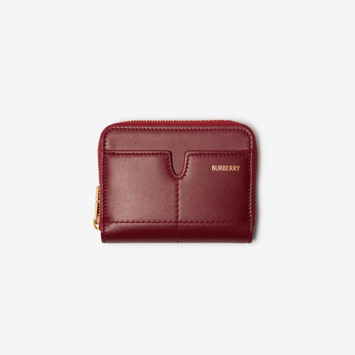 Burberry link detail leather ziparound wallet online
