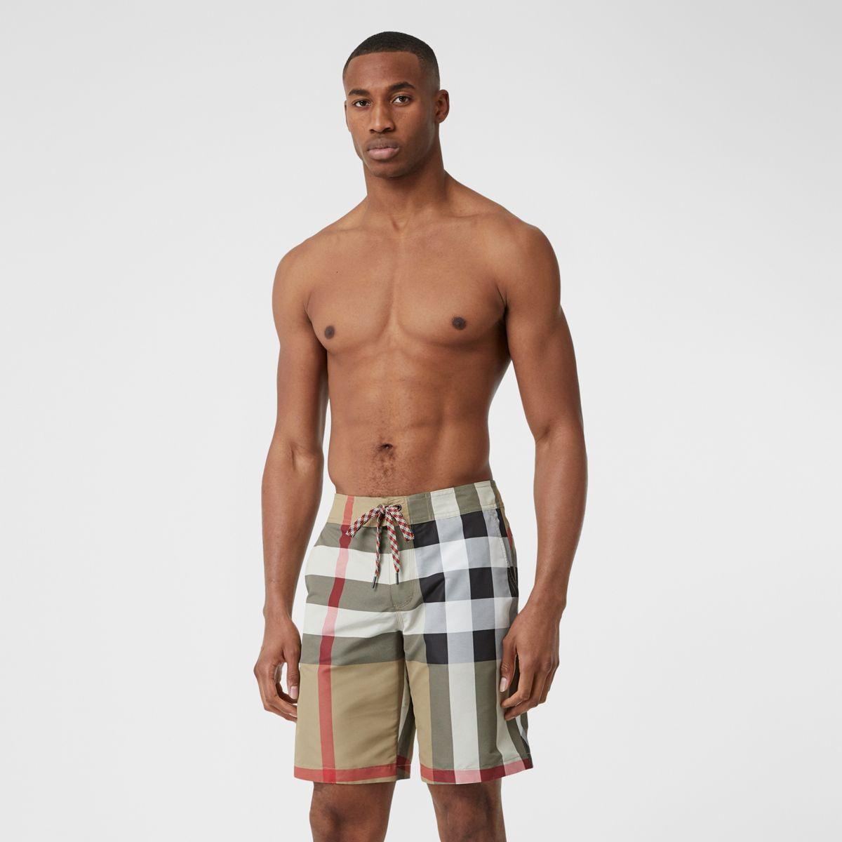 Burberry Synthetic Check Swim Shorts for Men Lyst