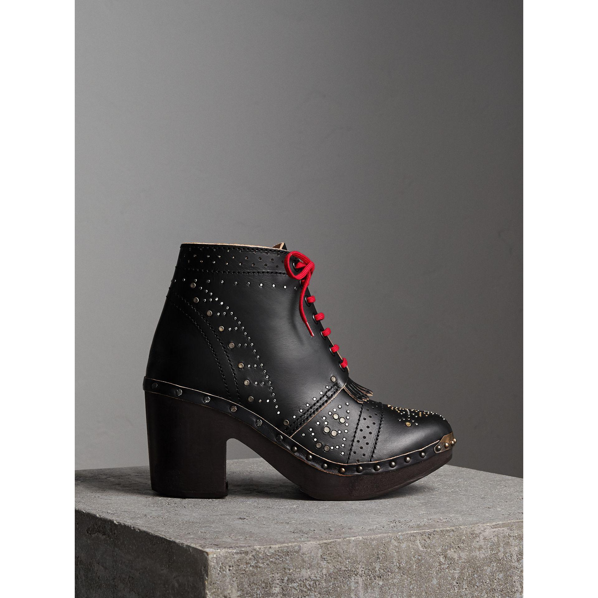 clog lace up boots