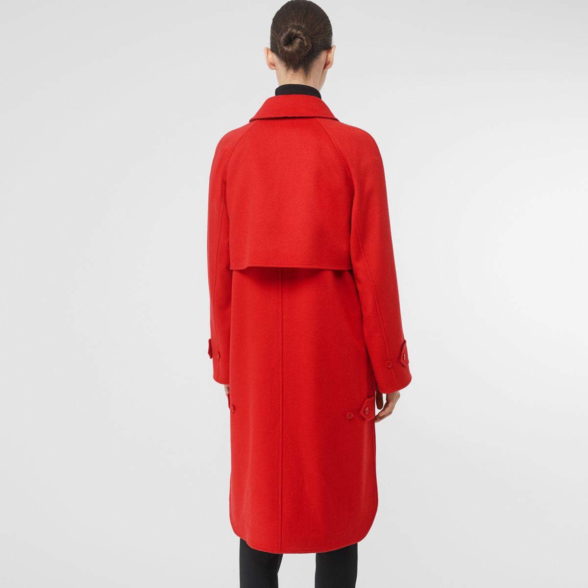 Burberry Synthetic Cashmere Car Coat in Bright Red (Red) - Lyst