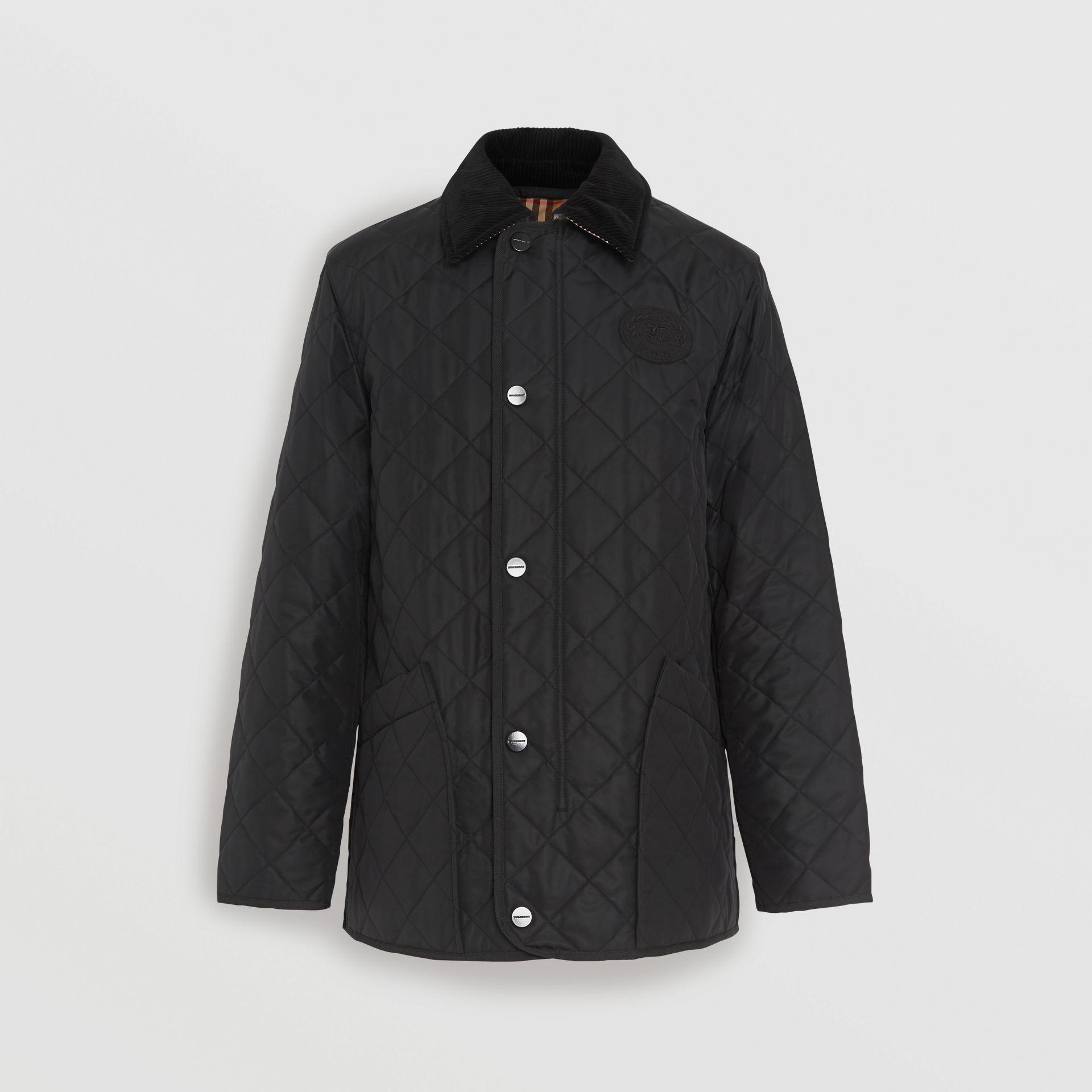 Burberry Diamond Quilted Thermoregulated Barn Jacket in Black for