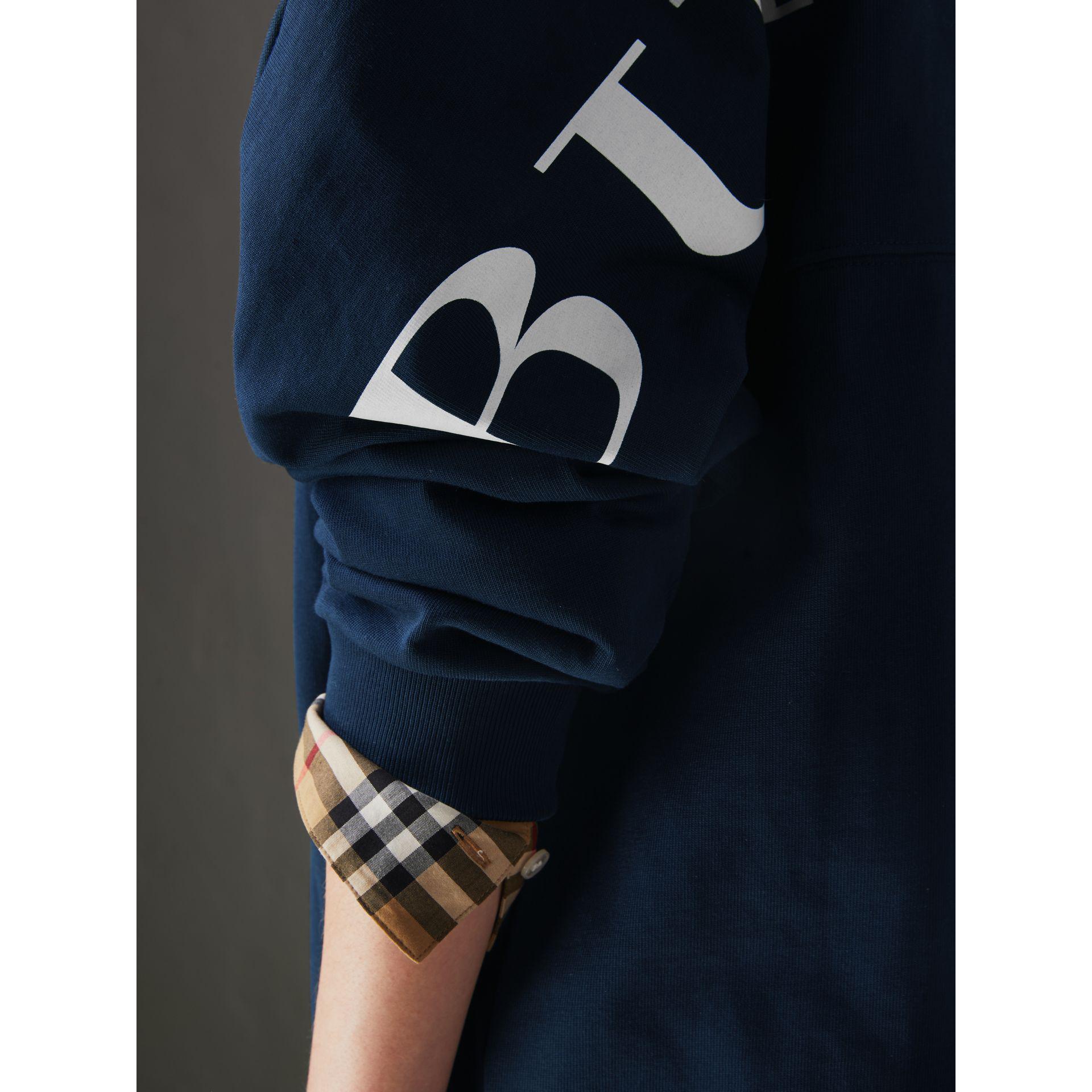 burberry logo print cotton oversized sweatshirt