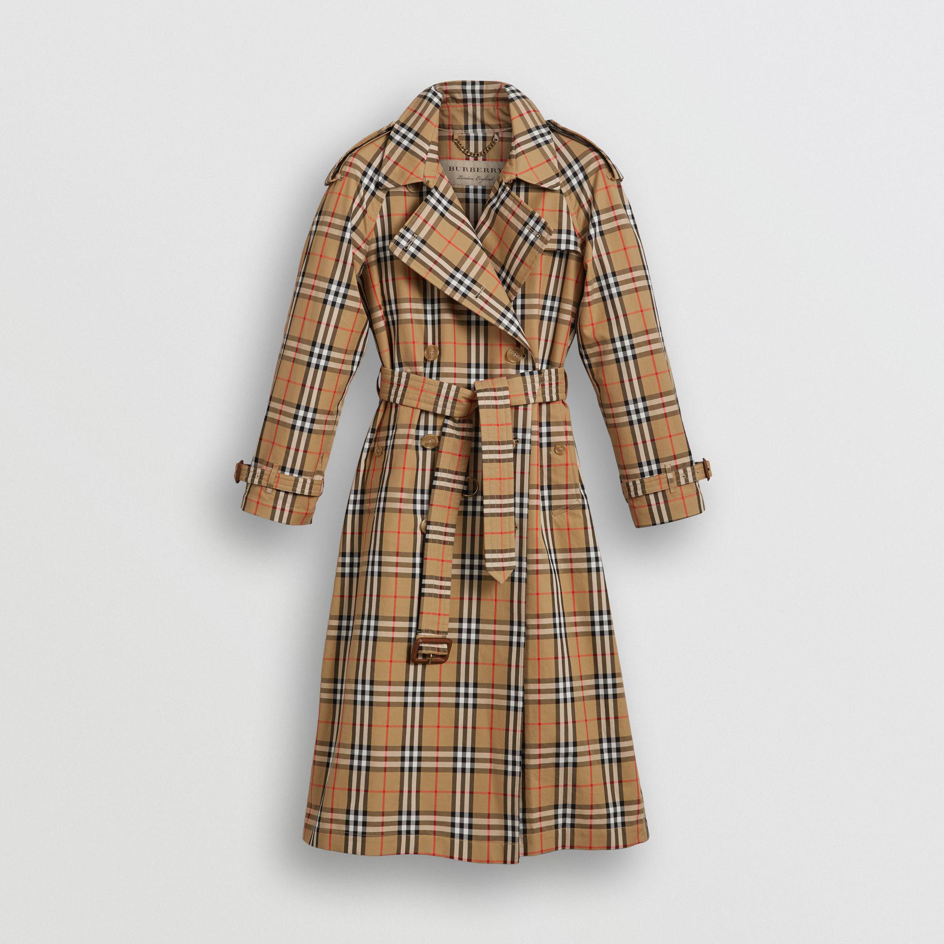 Burberry Vintage Check Cotton Trench Coat - Lyst