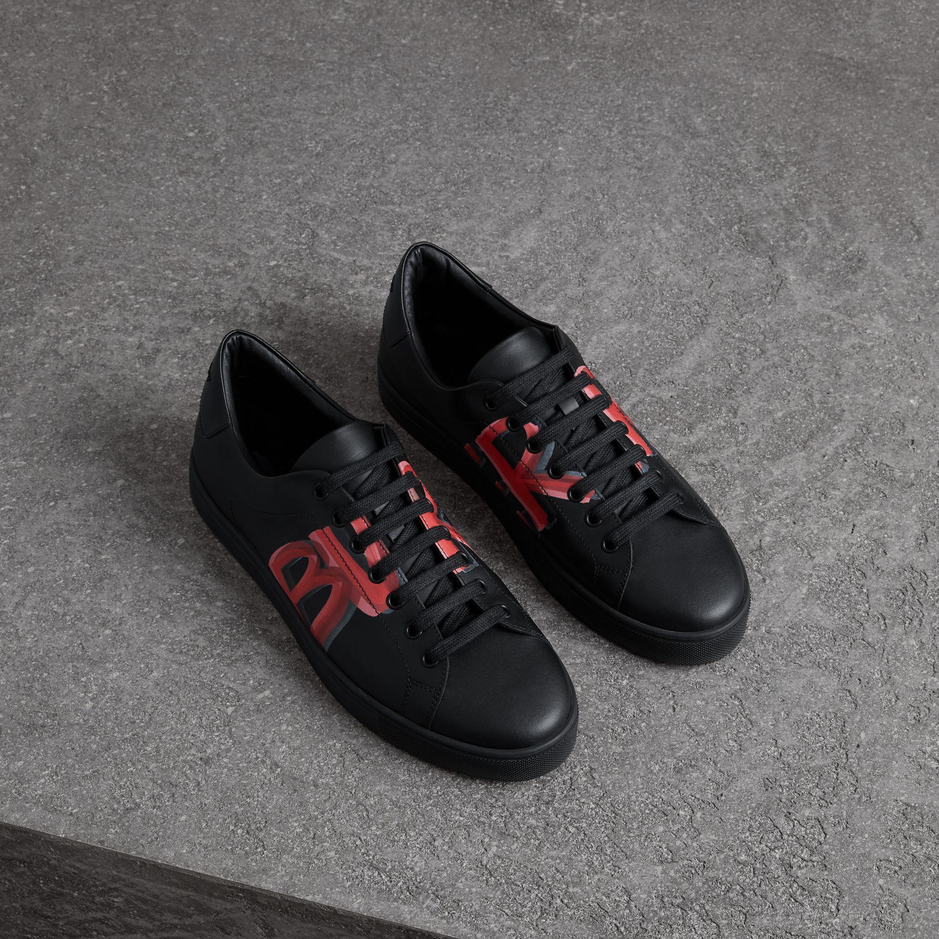 burberry shoes black and red