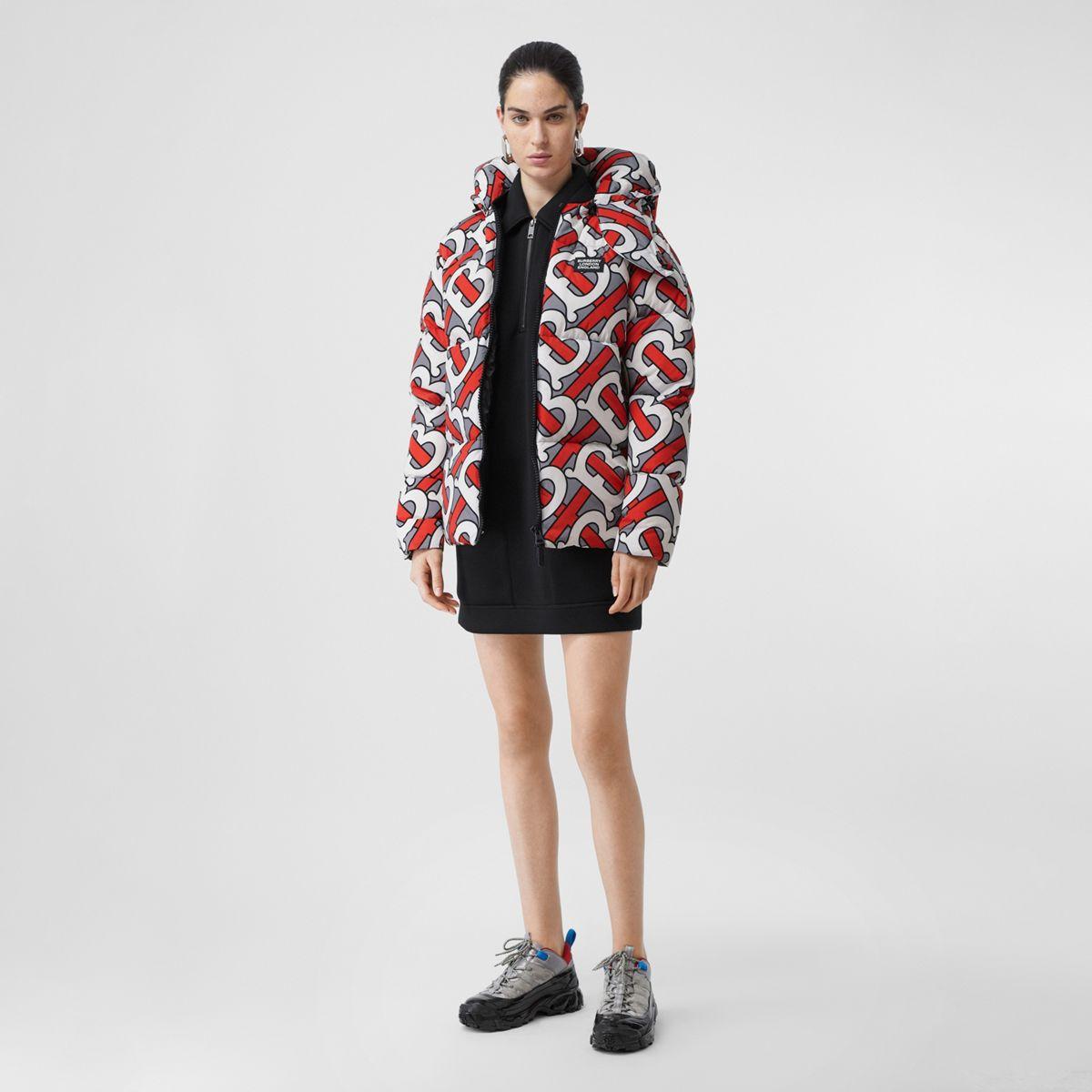 Burberry Monogram Print Puffer Jacket in Red for Men | Lyst